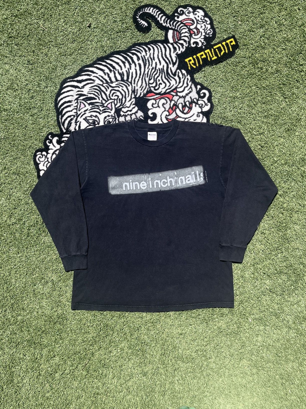 image of Band Tees x Vintage 90's Nine Inch Nails Faded Black Band Tee 1998, Men's (Size Large)