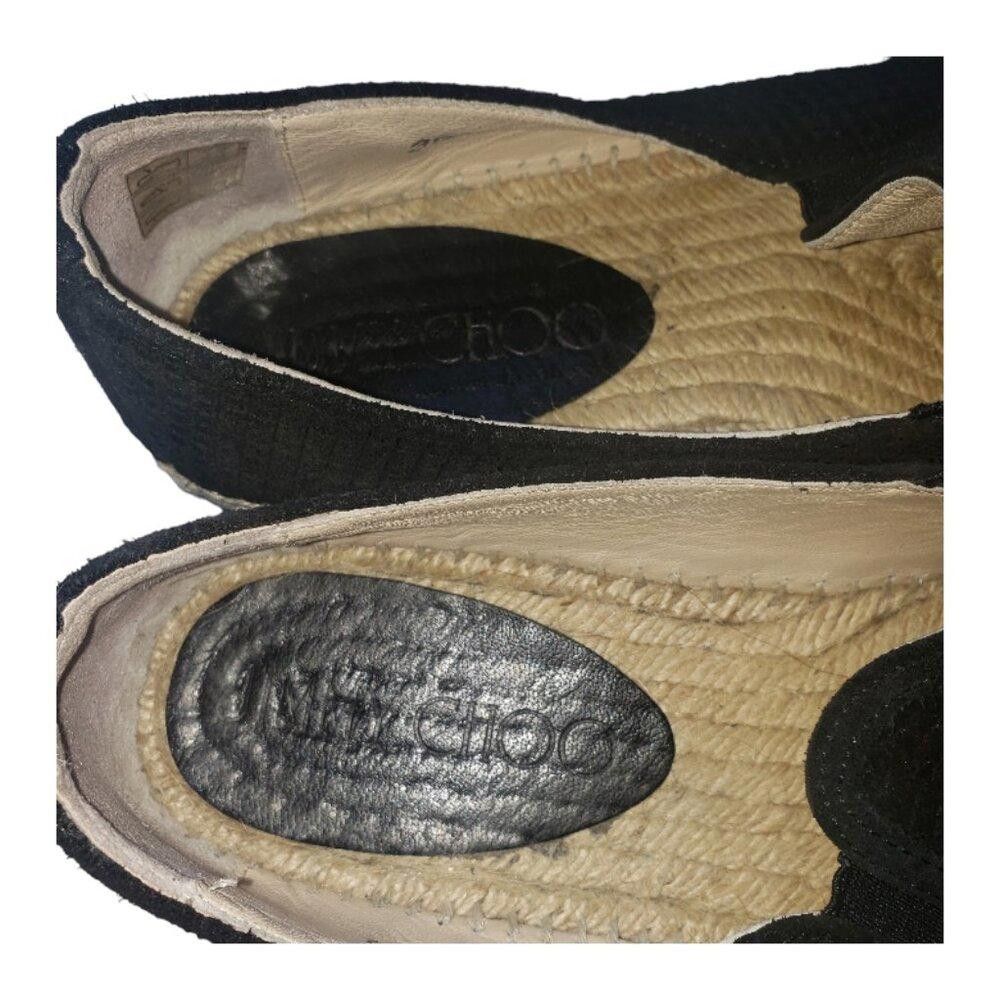 Jimmy Choo SH110 Jimmy Choo Black Cubed Suede Dawn Slip On Espadrille Size US 9.5 / IT 39.5 - 6 Thumbnail