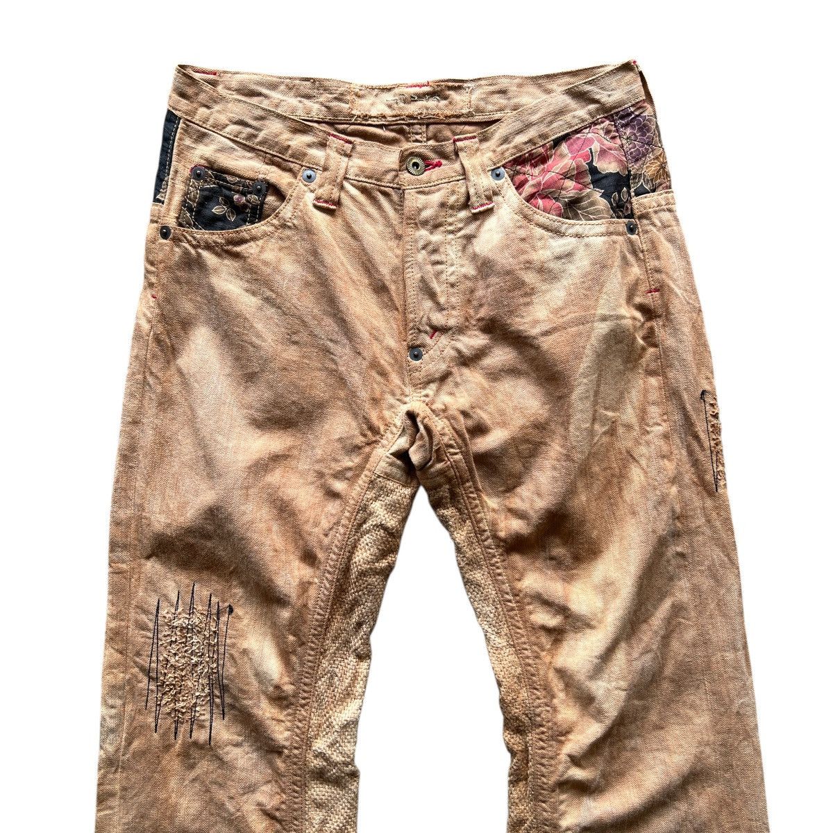 Mizra Jeans Kyoto 🔥 Mizra Jeans Kyoto deconstructed patchwork floral boro Size US 32 / EU 48 - 6 Thumbnail