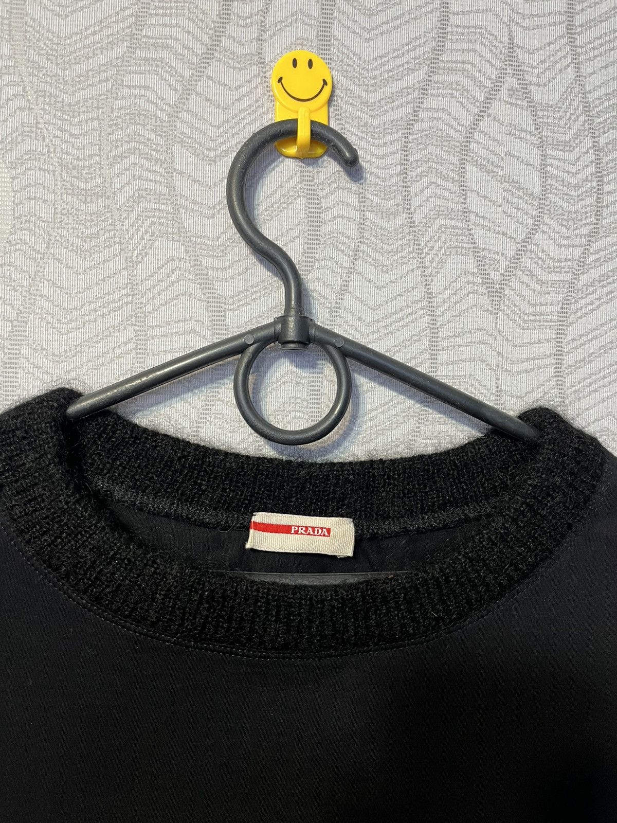 Prada PRADA Woman’s Black Cotton LongSleeve Blouse Mohair Collar Size XS / US 0-2 / IT 36-38 - 4 Thumbnail
