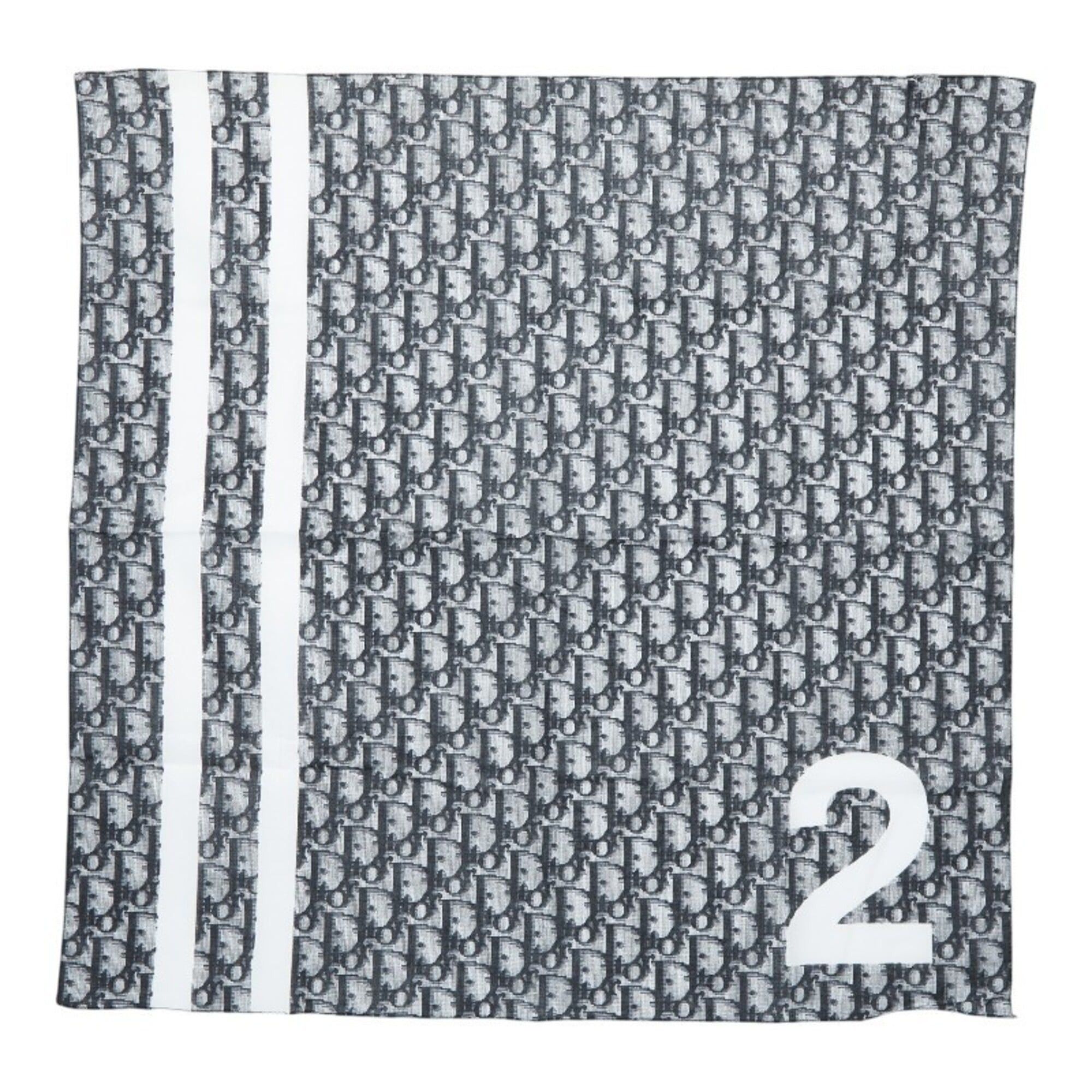 Dior Christian Dior Dior Trotter No. 2 Scarf/Muffler, Navy/White Cotton, Women's. Size ONE SIZE - 1 Thumbnail