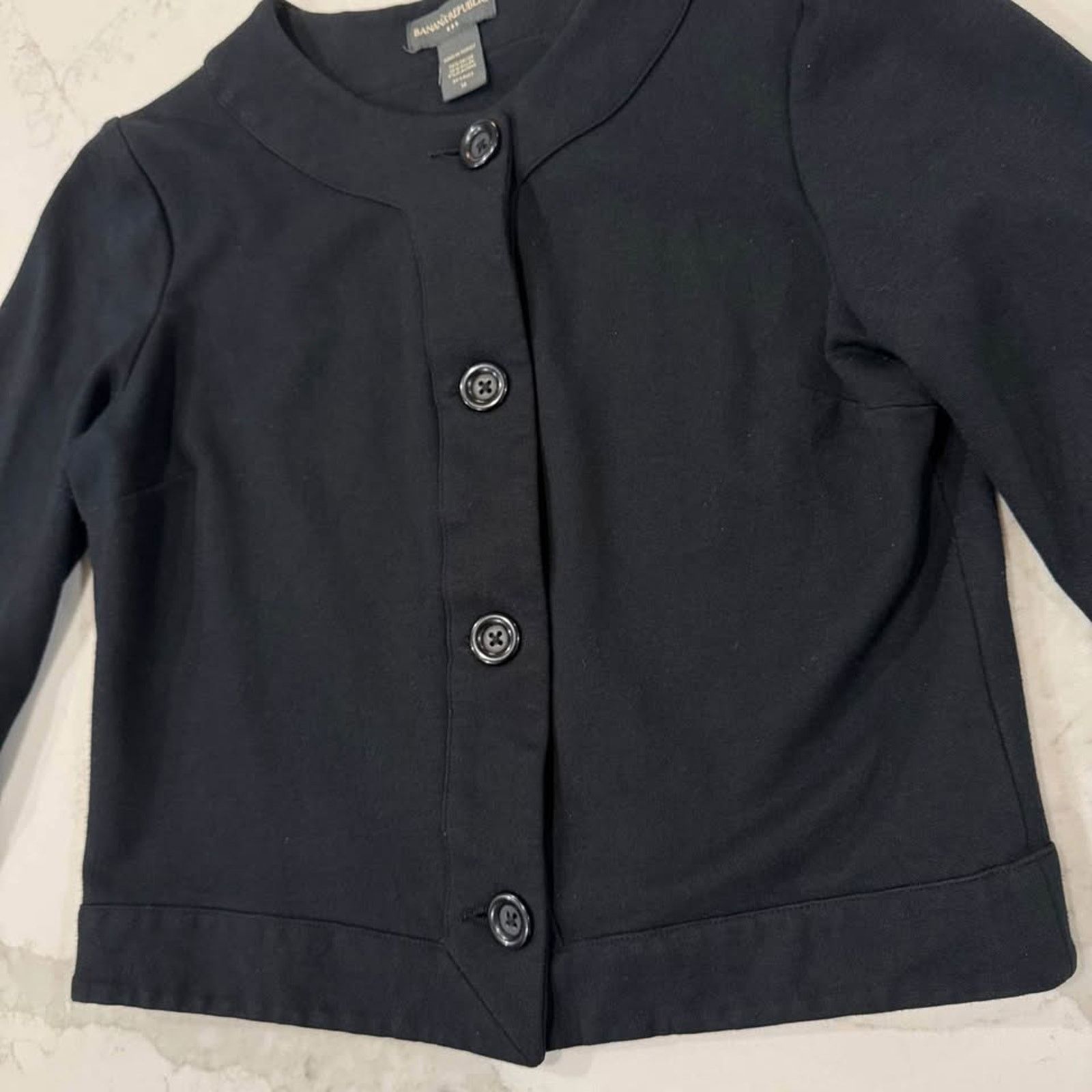 Banana Republic Banana Republic Crop Button Front Black Sweater Women Medium Size M / US 6-8 / IT 42-44 - 4 Thumbnail