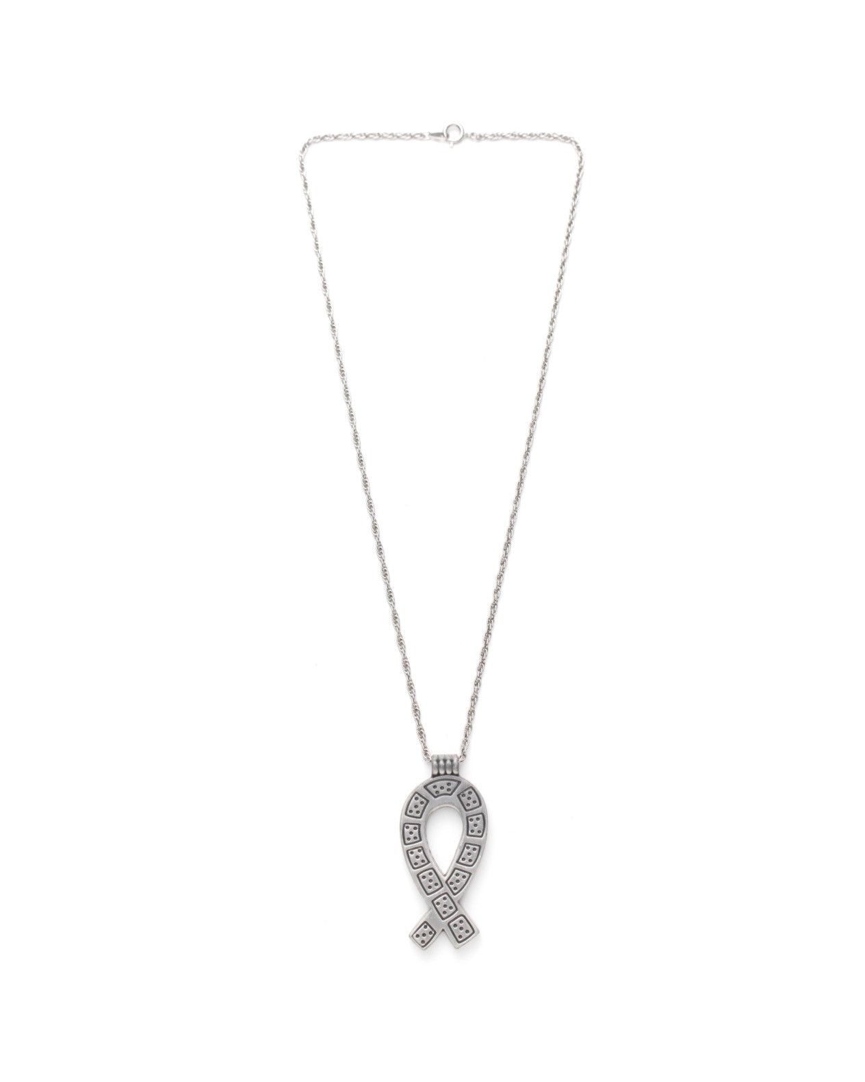 2000S JAPANESE MADE IRON DICE RIBBON NECKLACE