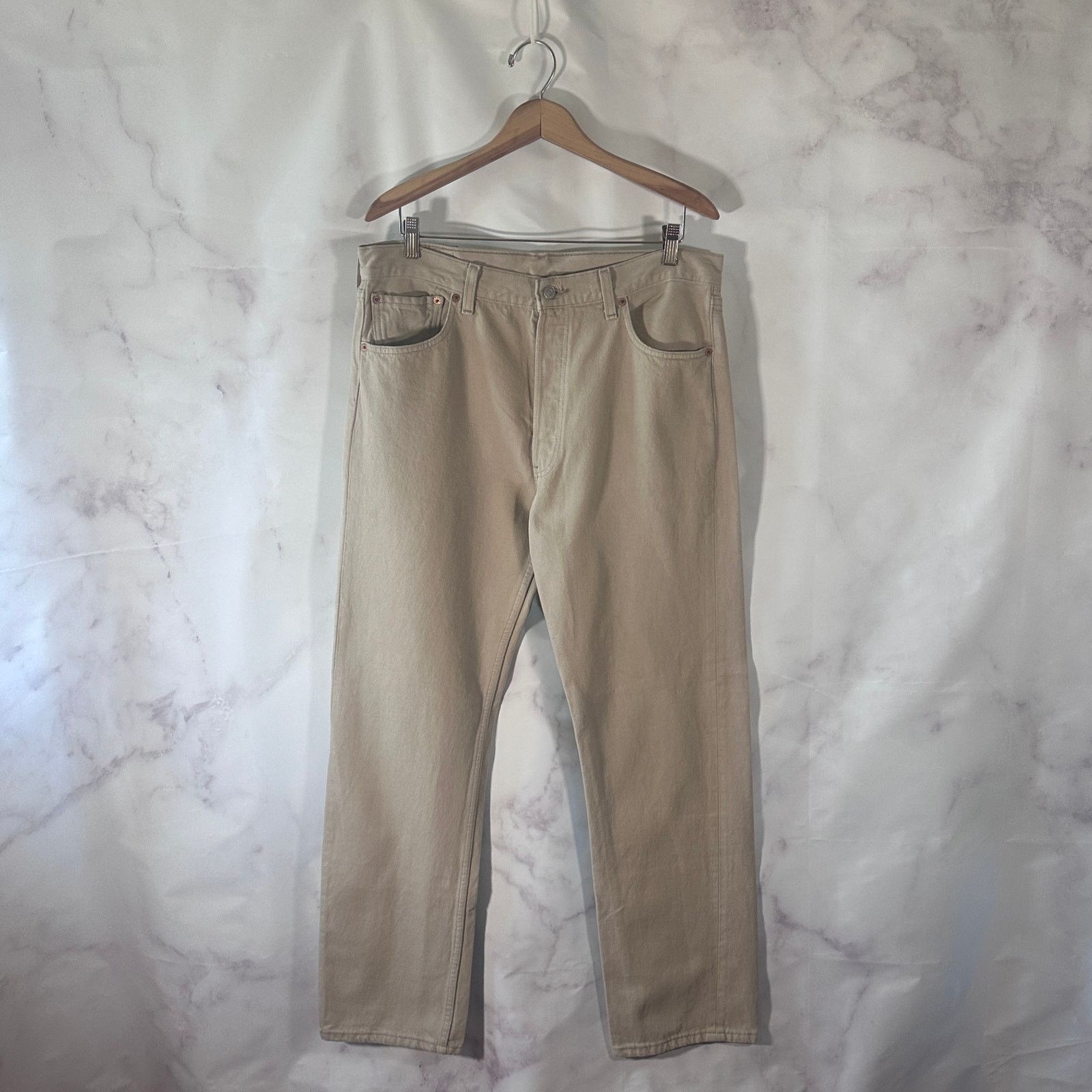 Levi's Vintage 501 Beige Denim Size US 36 / EU 52 - 1 Thumbnail