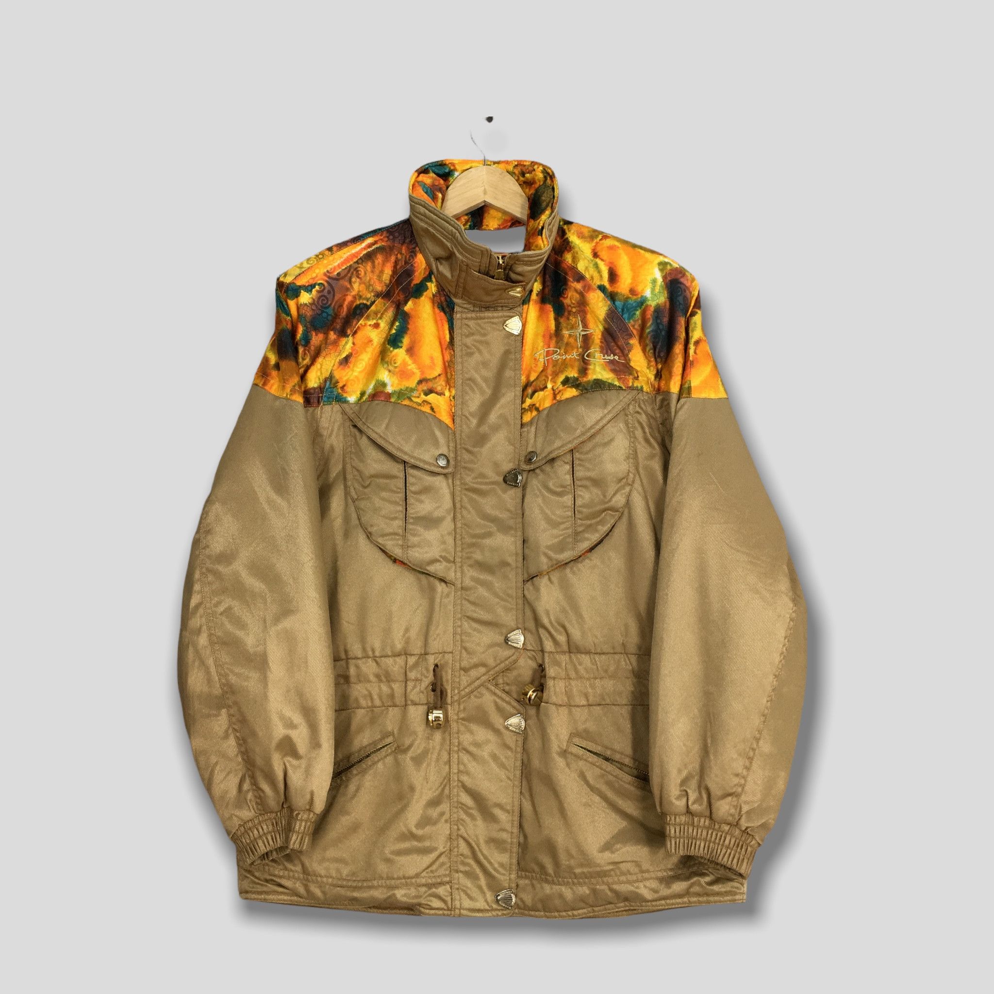 image of Bomber Jacket x Ski Vintage 90's Windex Jacket Hoodie Ski Wear Medium in Brown, Men's