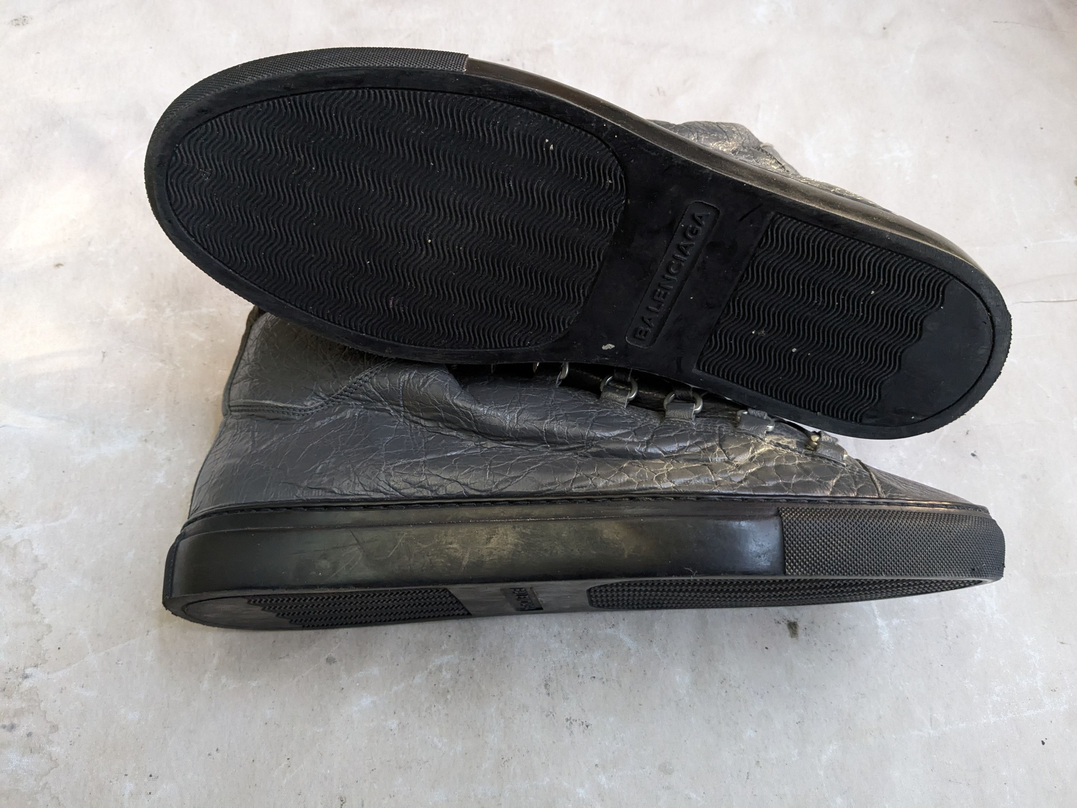 Balenciaga Balenciaga Arena Gray Black 12 High Tops Leather Size US 13 / EU 46 - 14 Thumbnail