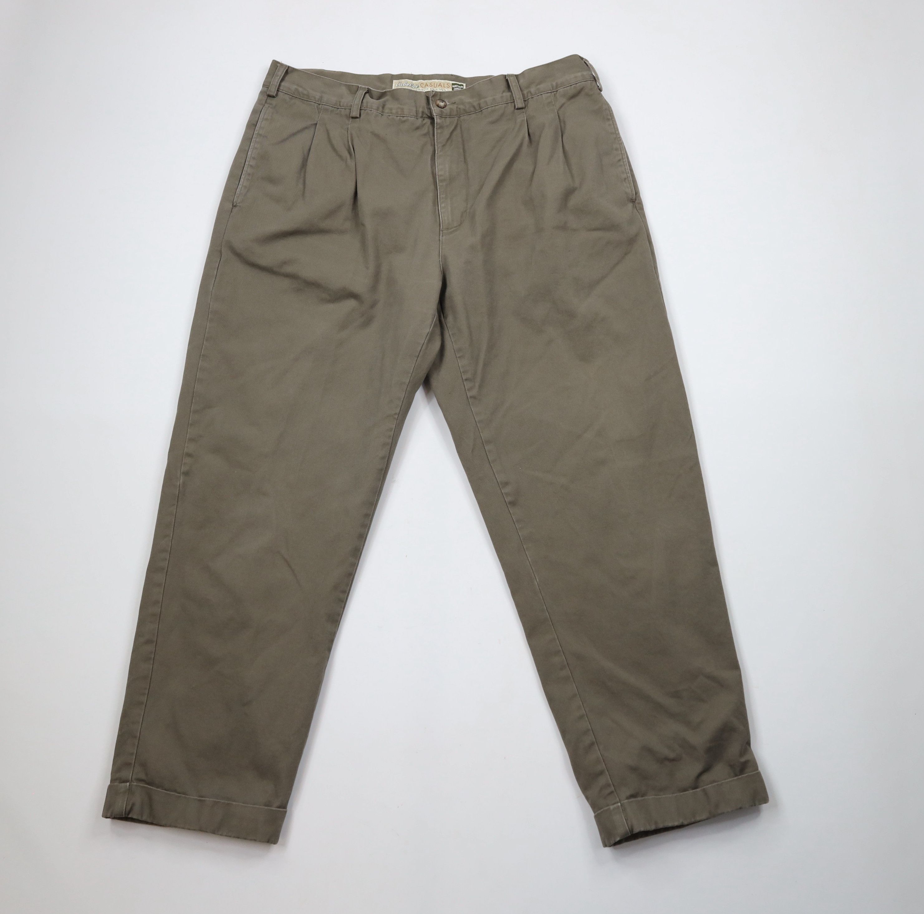 Cabelas × Vintage Vintage Cabelas Lined Pleated Cuffed Chino Pants Beige Size US 38 / EU 54 - 2 Thumbnail