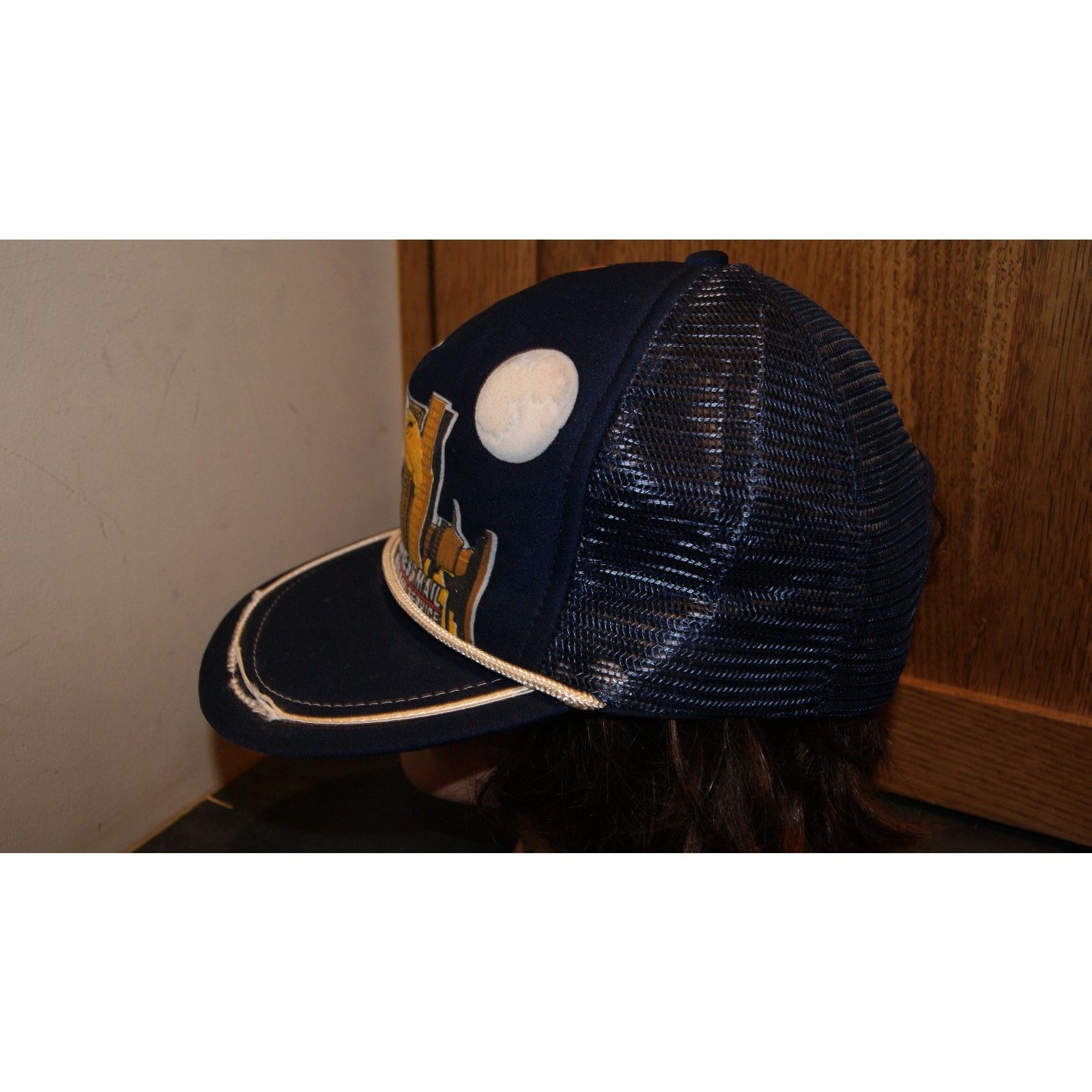 Vintage VTG Express Mail Snapback Hat Cap US Postal Next Day Service Size ONE SIZE - 4 Thumbnail