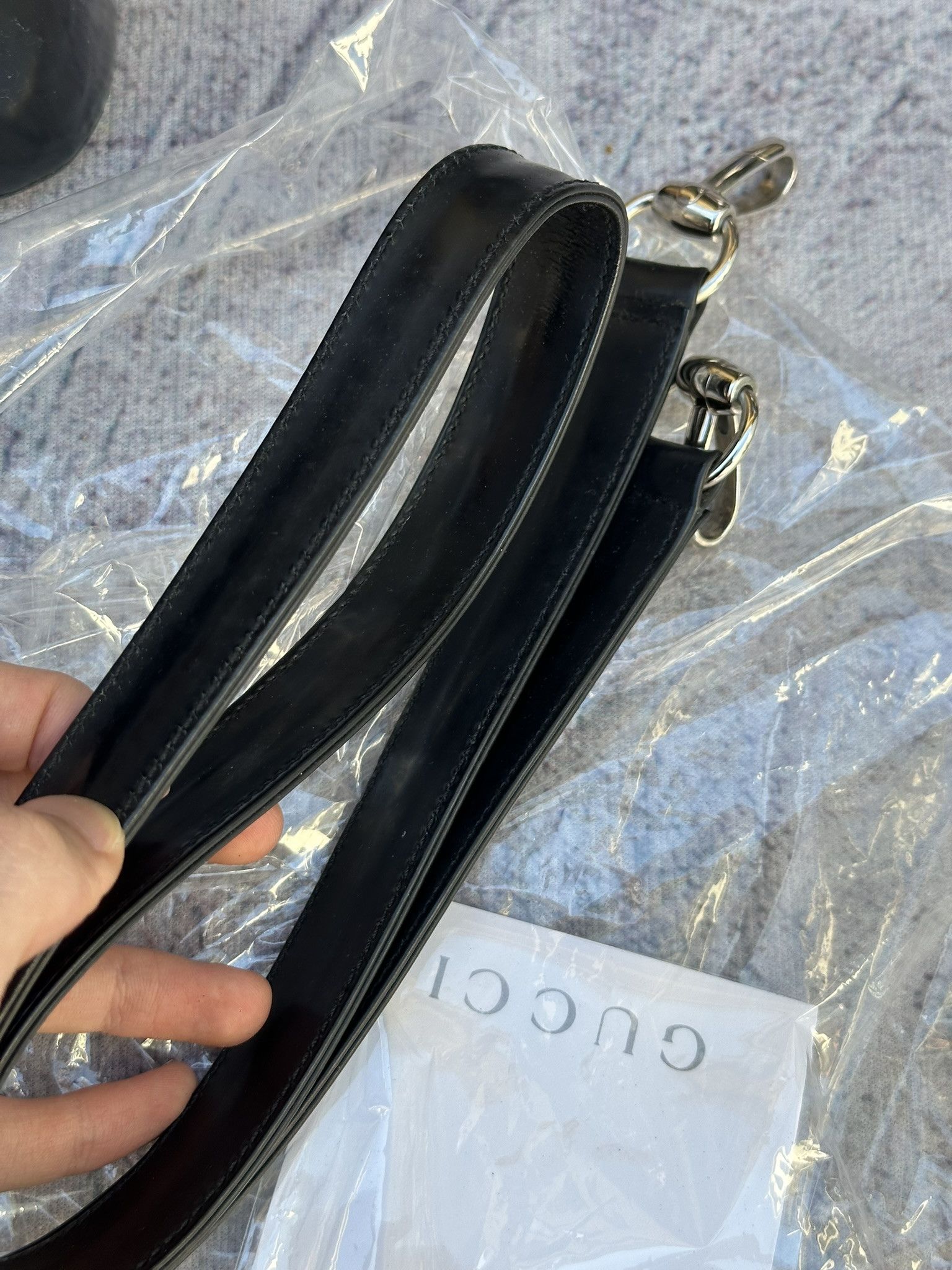 Gucci Gucci Handbag Black Patent Leather Interlocking G Logo Size ONE SIZE - 4 Thumbnail