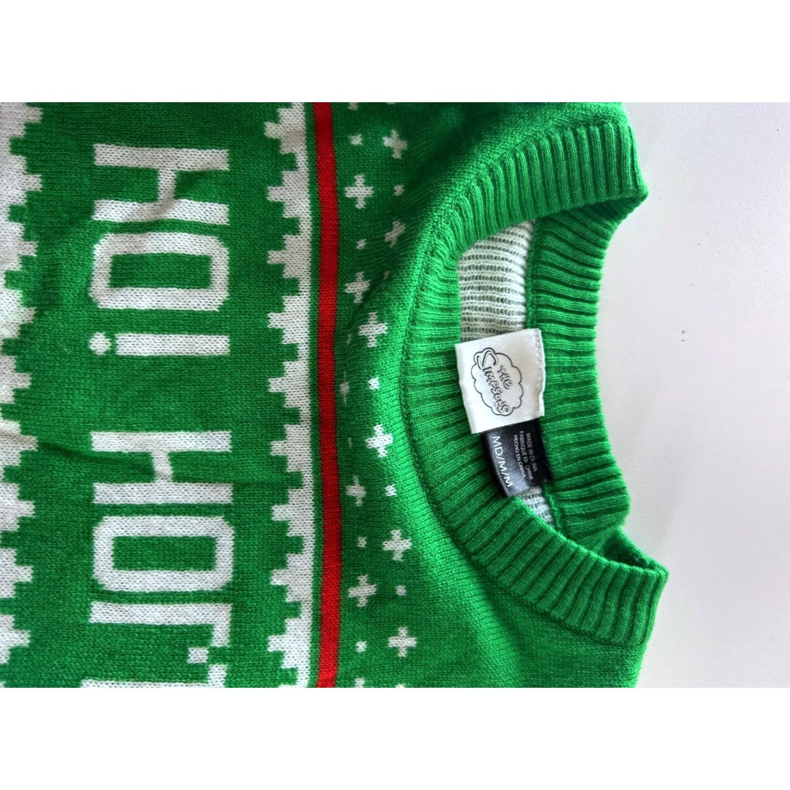 Vintage The Simpsons Ho Ho Donut Christmas SWEATER Medium M Shirt Mens Size US M / EU 48-50 / 2 - 5 Thumbnail