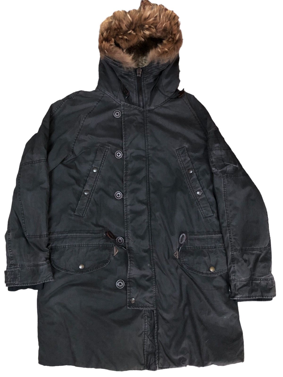 If Six Was Nine × Johnbull × Le Grande Bleu (L.G.B.) John Bull Raccon Fur Hooded Pakas puffer Jacket Size US M / EU 48-50 / 2 - 1 Thumbnail