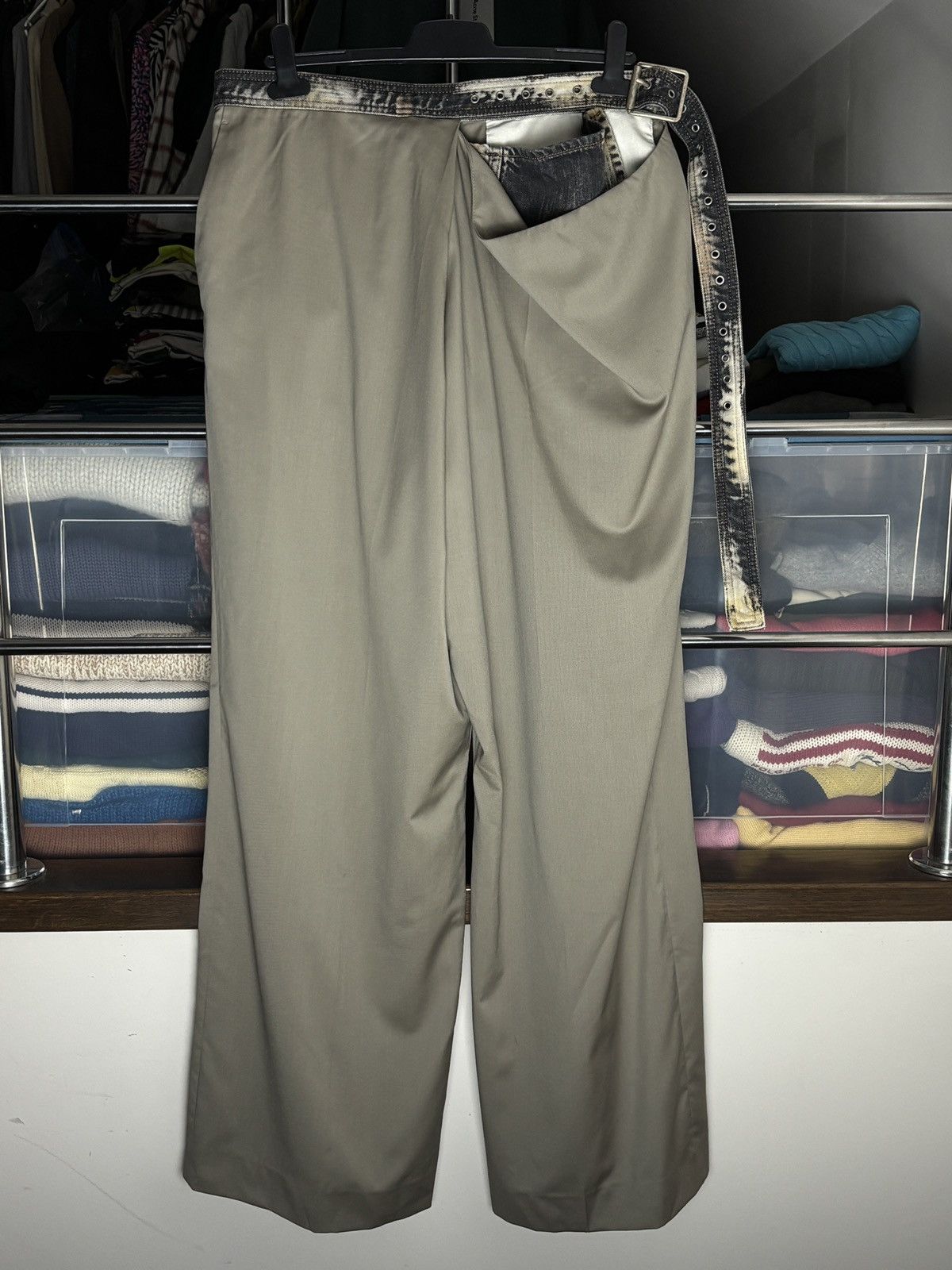 Acne Studios Acne Studios Super 100’S Wool Baggy Belted Sample Pants Rare Size US 34 / EU 50 - 1 Thumbnail