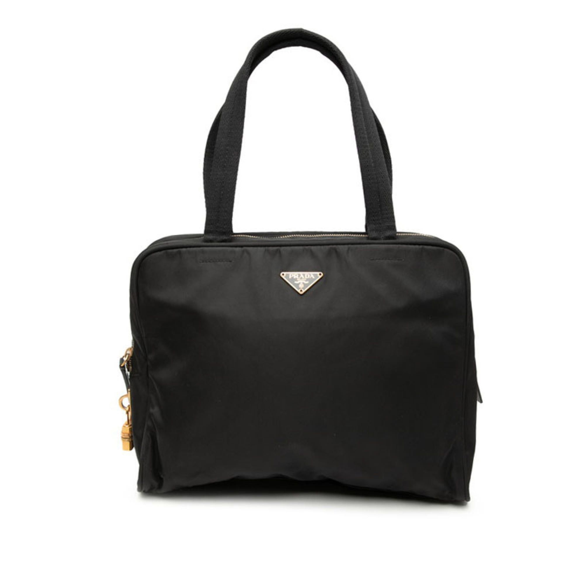 Prada Prada Triangle Logo Plate Tote Bag Shoulder Black Nylon Women's PRADA Size ONE SIZE - 1 Thumbnail