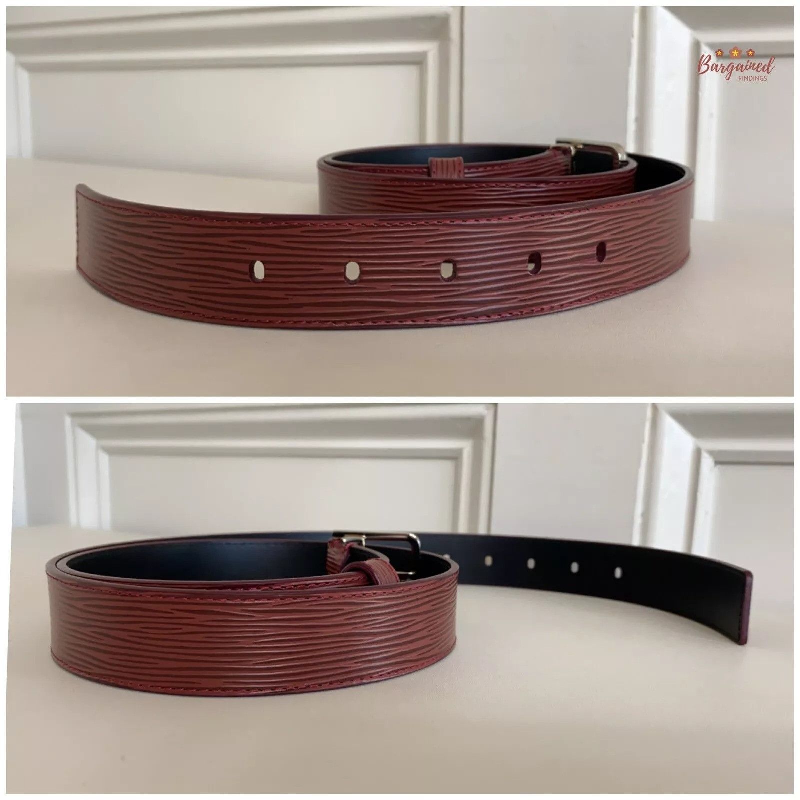 Louis Vuitton Louis Vuitton Epi Leather Silver Metal Square Buckle Belt Size 36 - 5 Thumbnail