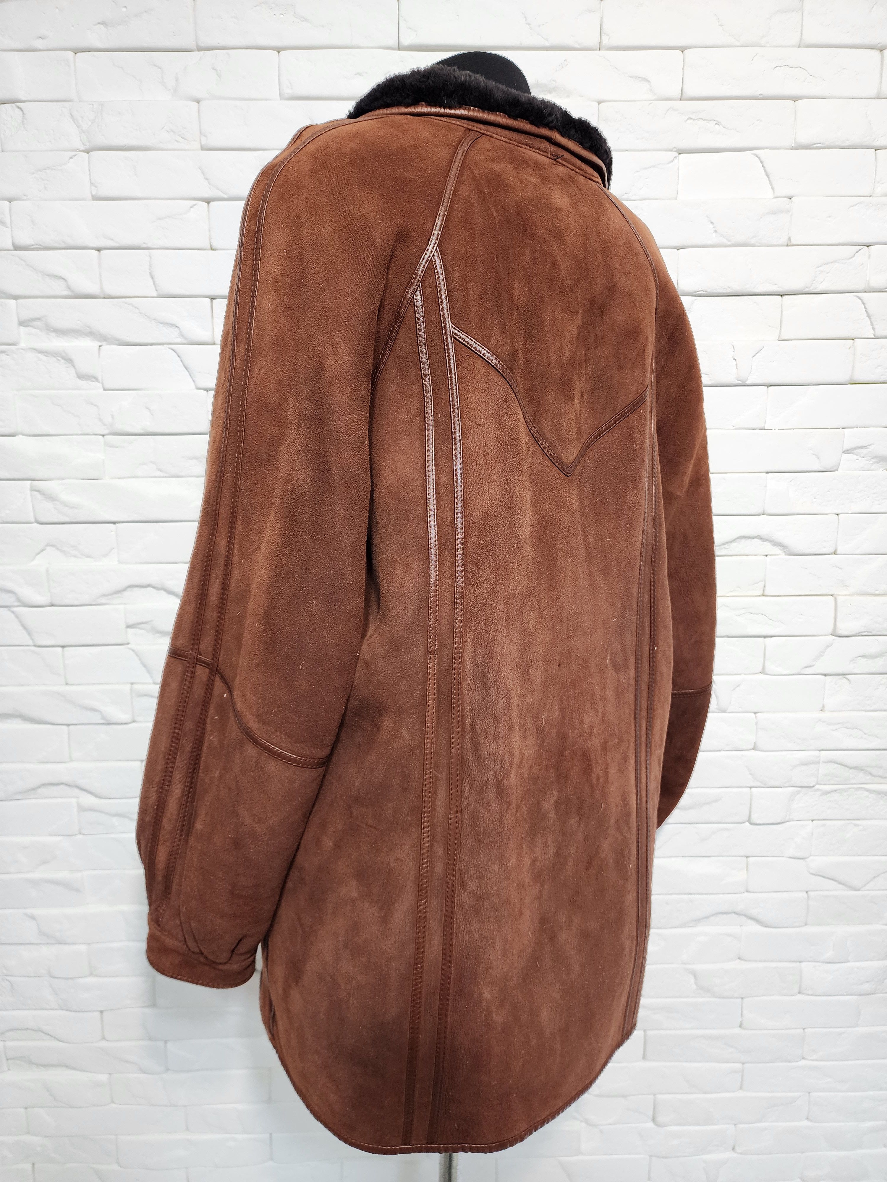 Genuine Leather Brown Women's Sheepskin Coat Size XXL / US 16-18 / IT 52-54 - 5 Thumbnail