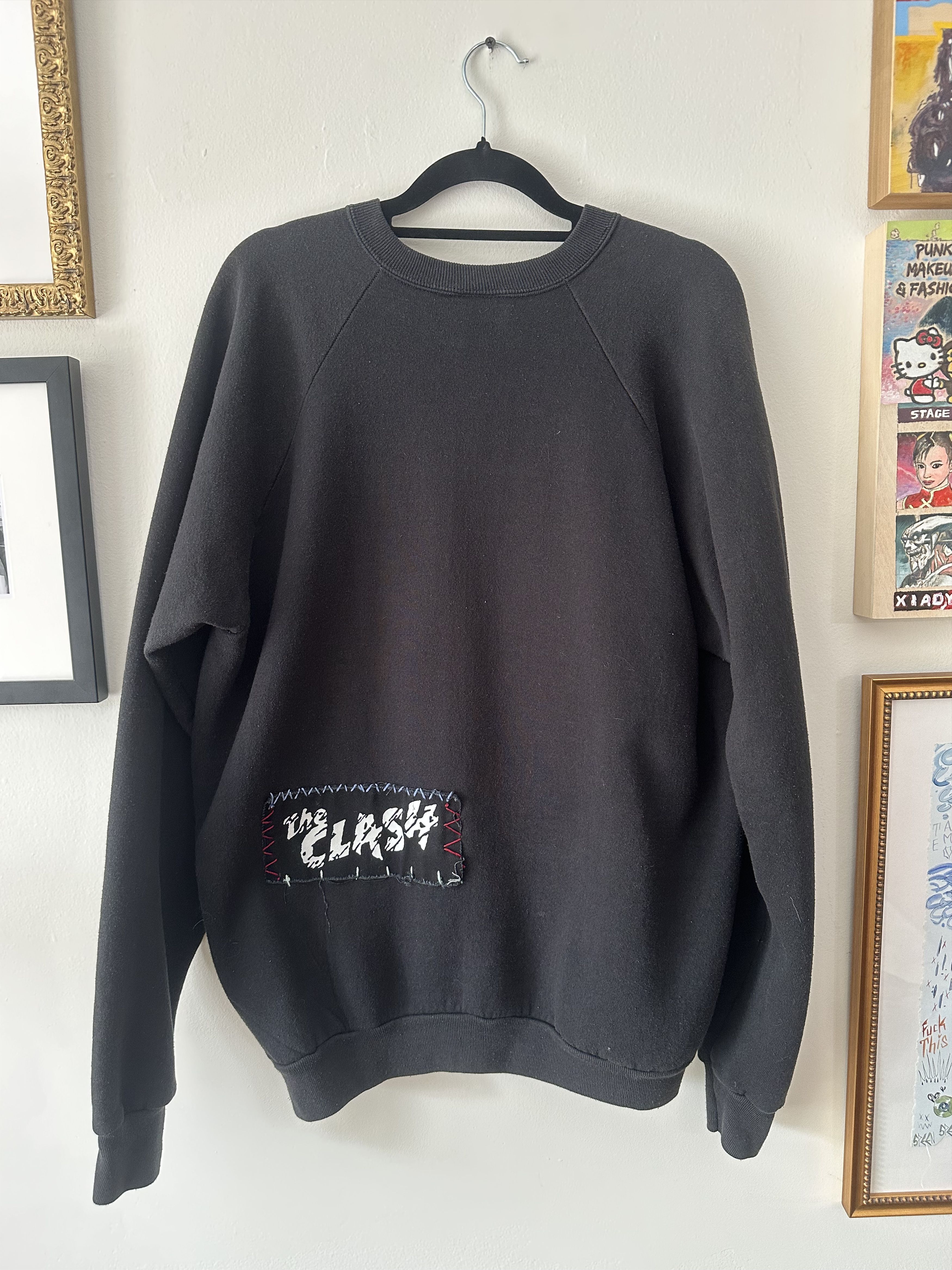 Vintage Faded black vintage Nashville patchwork band sweater Size US XL / EU 56 / 4 - 2 Thumbnail