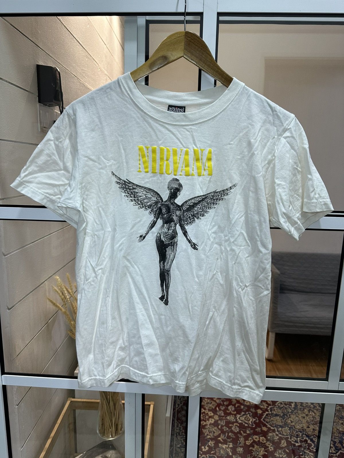 Band Tees Nirvana Live In Utero Against Tag (Boxy) Tee Size US M / EU 48-50 / 2 - 1 Thumbnail