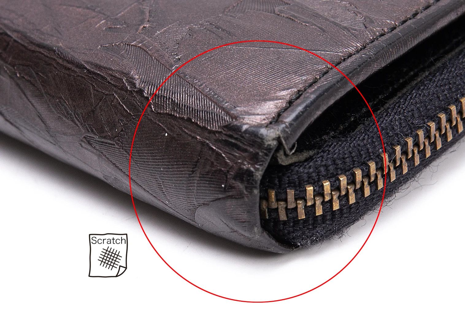 Jean Paul Gaultier Feather Embossed Round Zip Wallet in Brown Size ONE SIZE - 4 Thumbnail