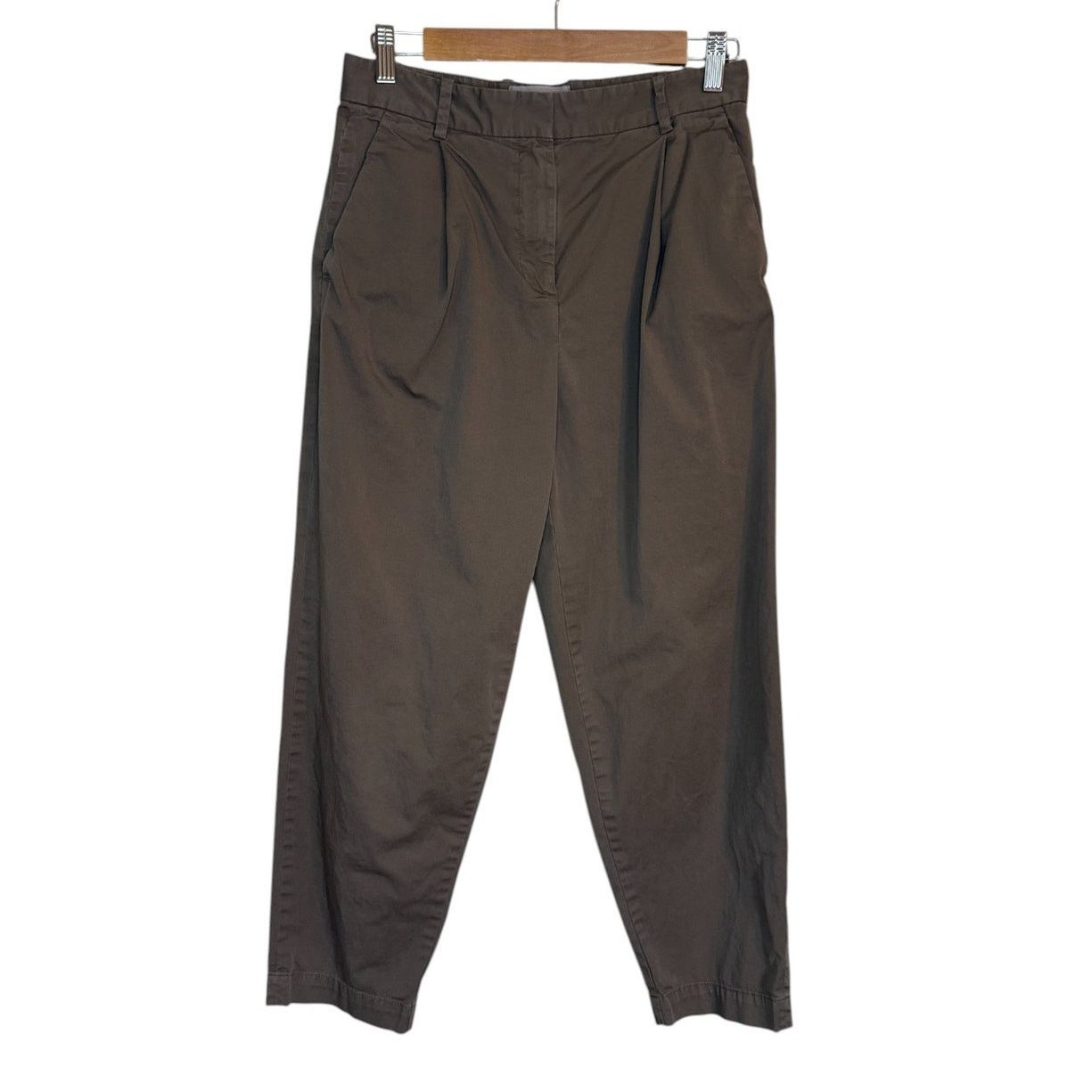 Everlane Everlane Pants Women 0 Brown Jiangmen Chino Pleated Preppy Size 25" / US 0 / IT 36 - 1 Thumbnail