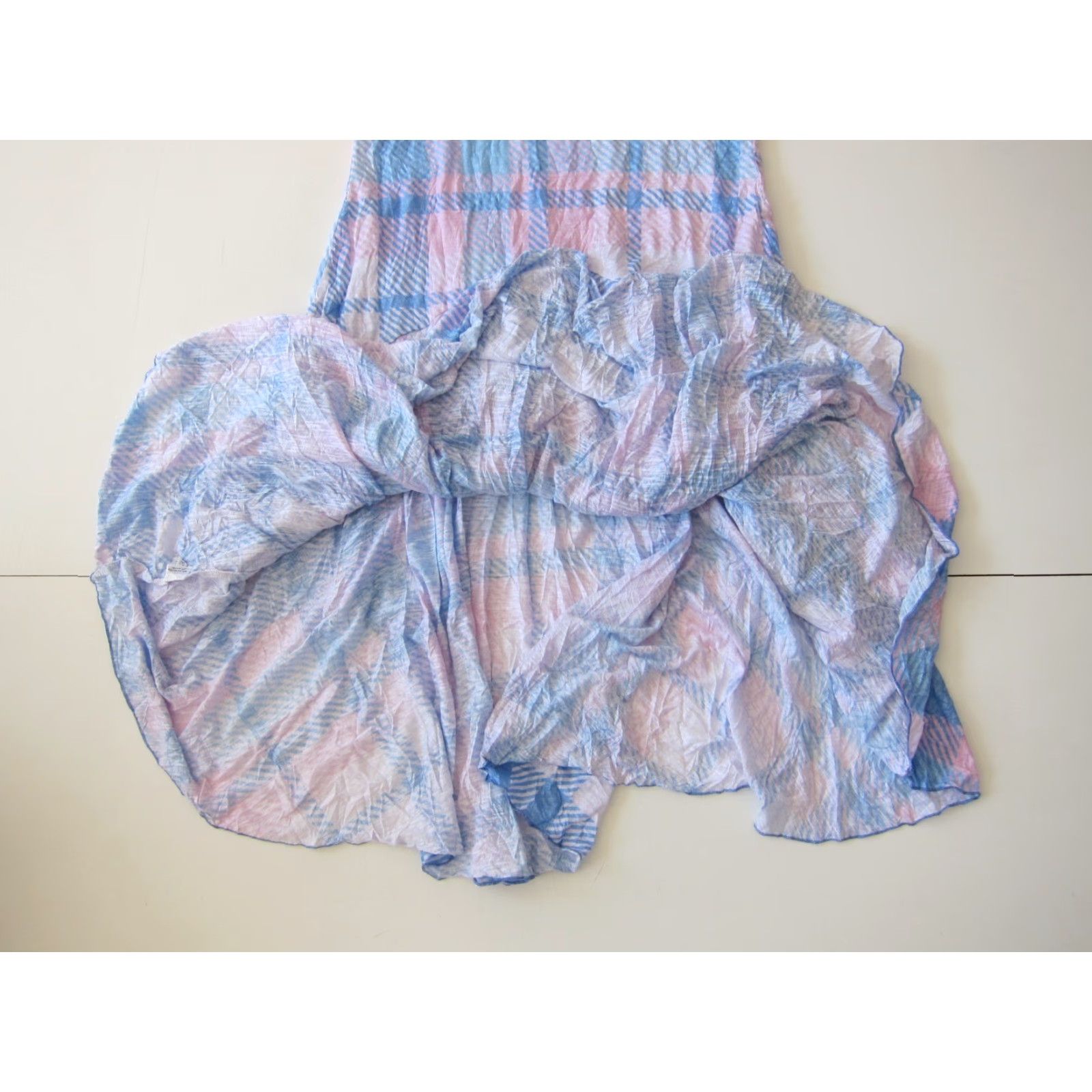 Pinko Carine Pink Blue White Plaid Rayon Striped Layered Tank Dress Women Medium Size M / US 6-8 / IT 42-44 - 6 Thumbnail