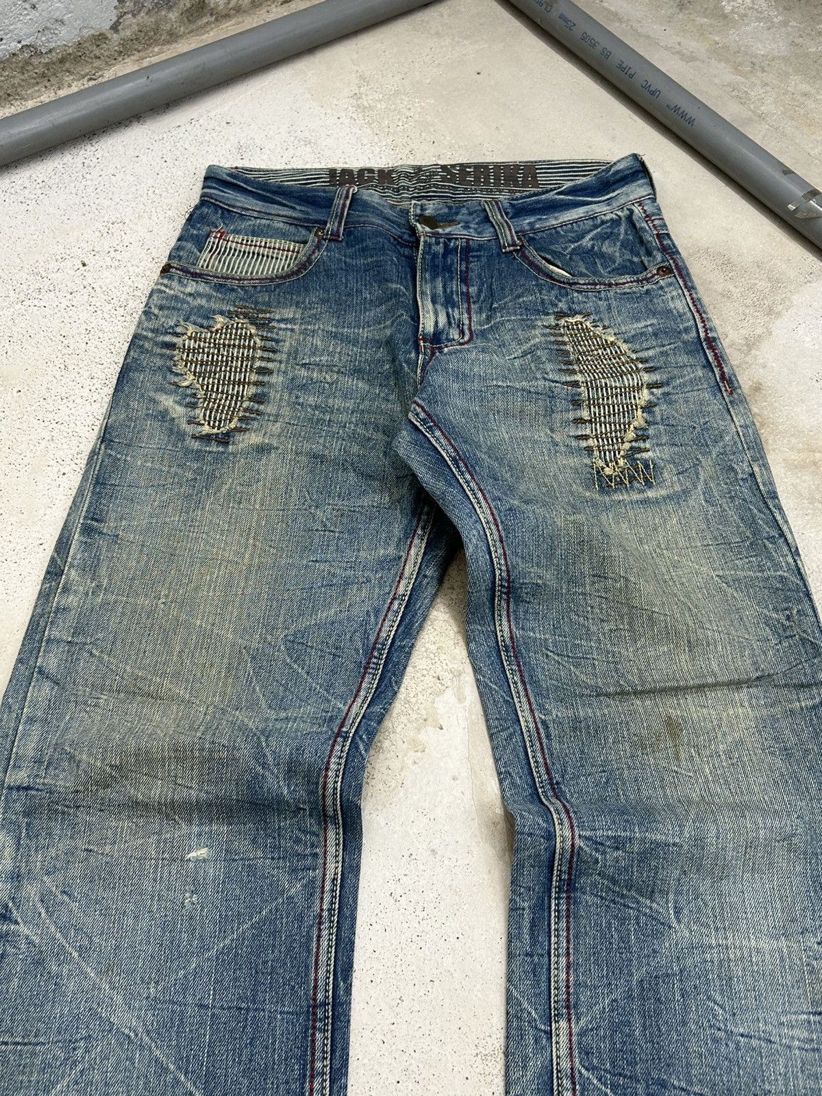 GOSTAR DE FUGA Vintage Jack Serika Mud Washed Gothic Distressed Boro Size US 31 - 6 Thumbnail