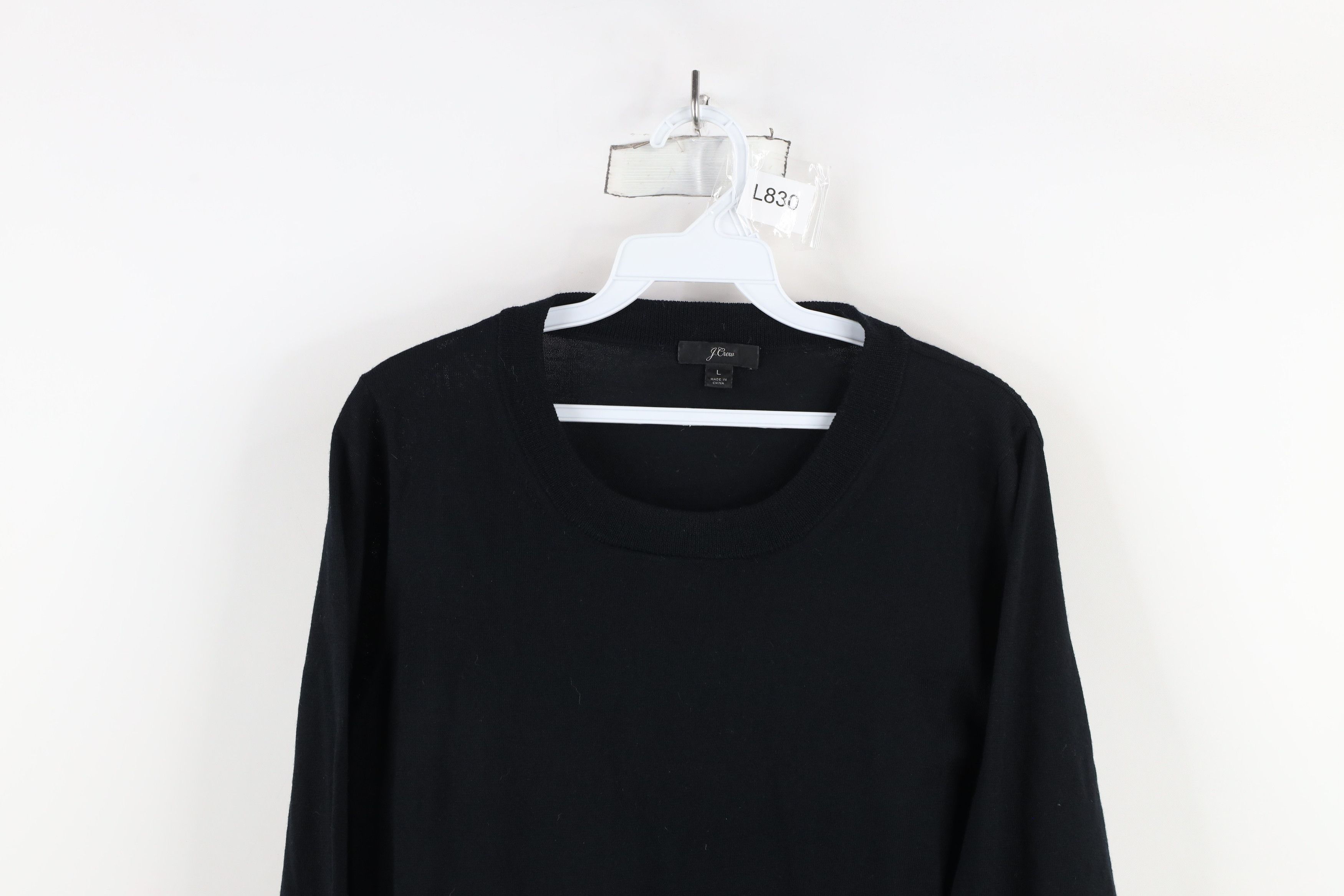J.Crew × Vintage J Crew Blank Lightweight Merino Wool Knit Sweater Black Size L / US 10 / IT 46 - 2 Thumbnail