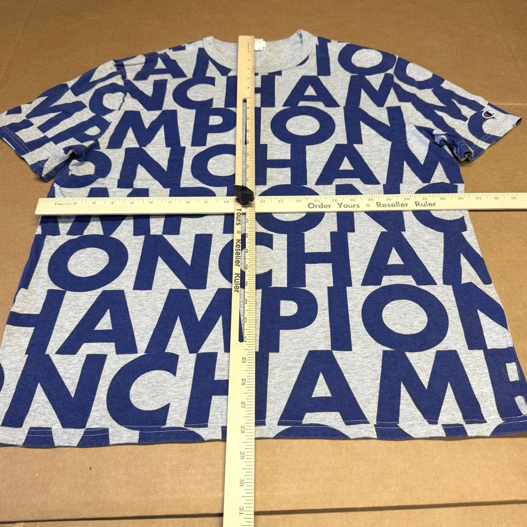 Champion Champion Shirt Mens XL Gray All Over Logo Graphic Tee Wordmark Size US XL / EU 56 / 4 - 2 Thumbnail
