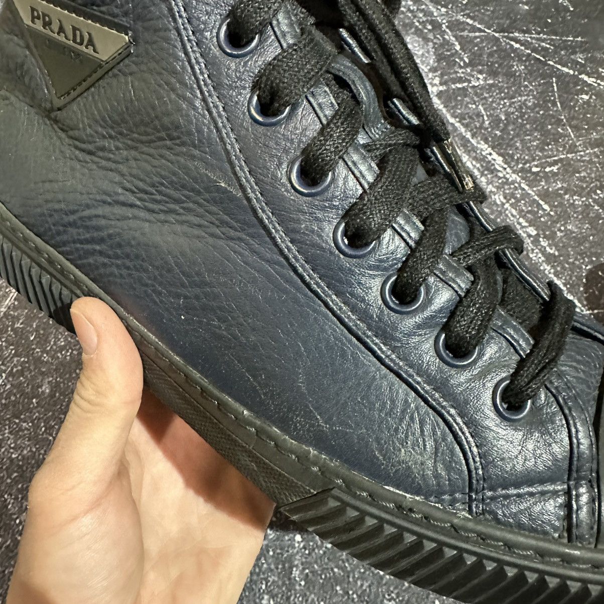 Prada PRADA - Men’s Leather High Top Sneakers Size 7, 8Us Size US 8 / EU 41 - 14 Thumbnail