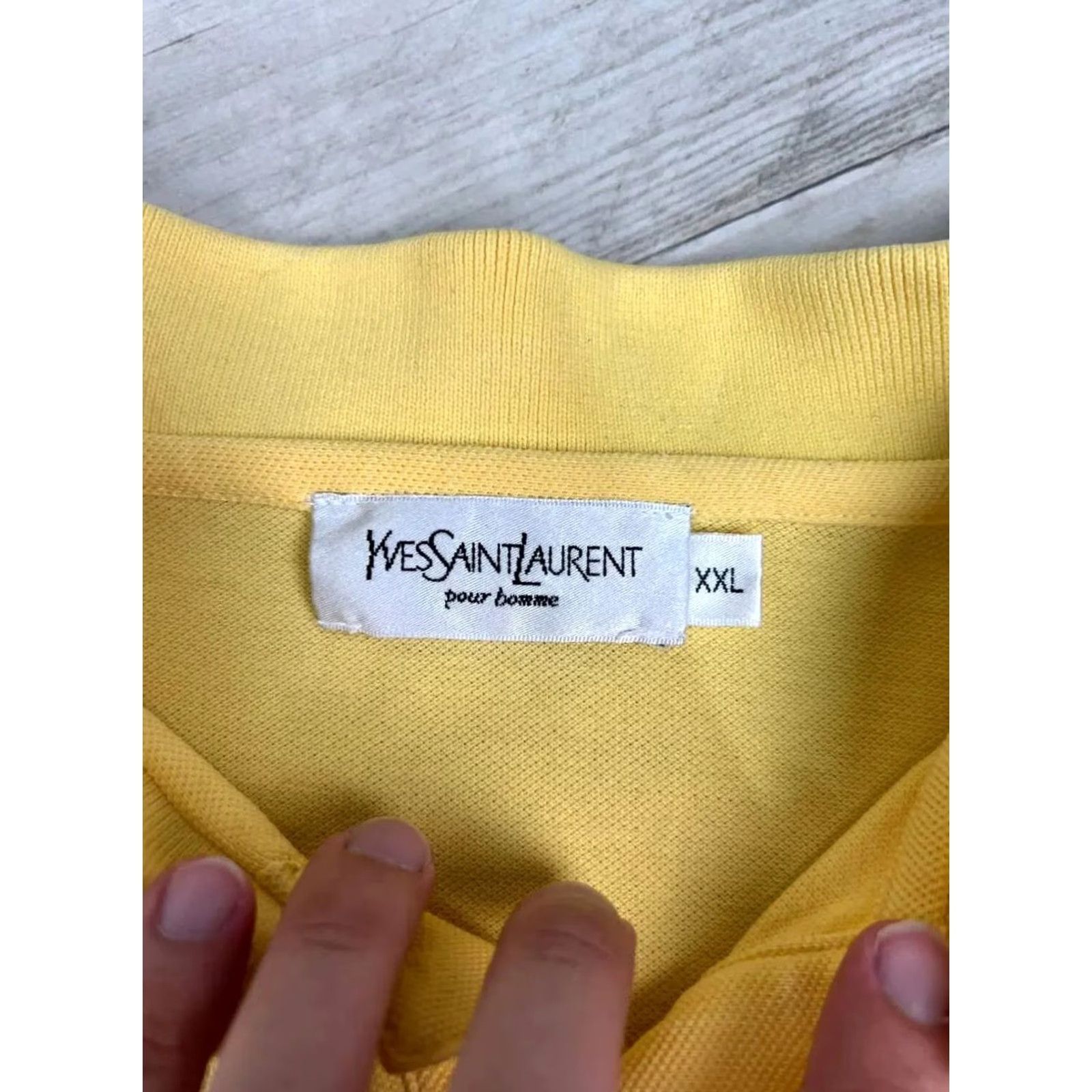 Yves Saint Laurent VINTAGE Saint Laurent Polo Shirt YSL Men 2XL Yellow Polo Mens 2XL Yellow Logo Cotton Short Sleeve Shirt Size US XXL / EU 58 / 5 - 5 Thumbnail
