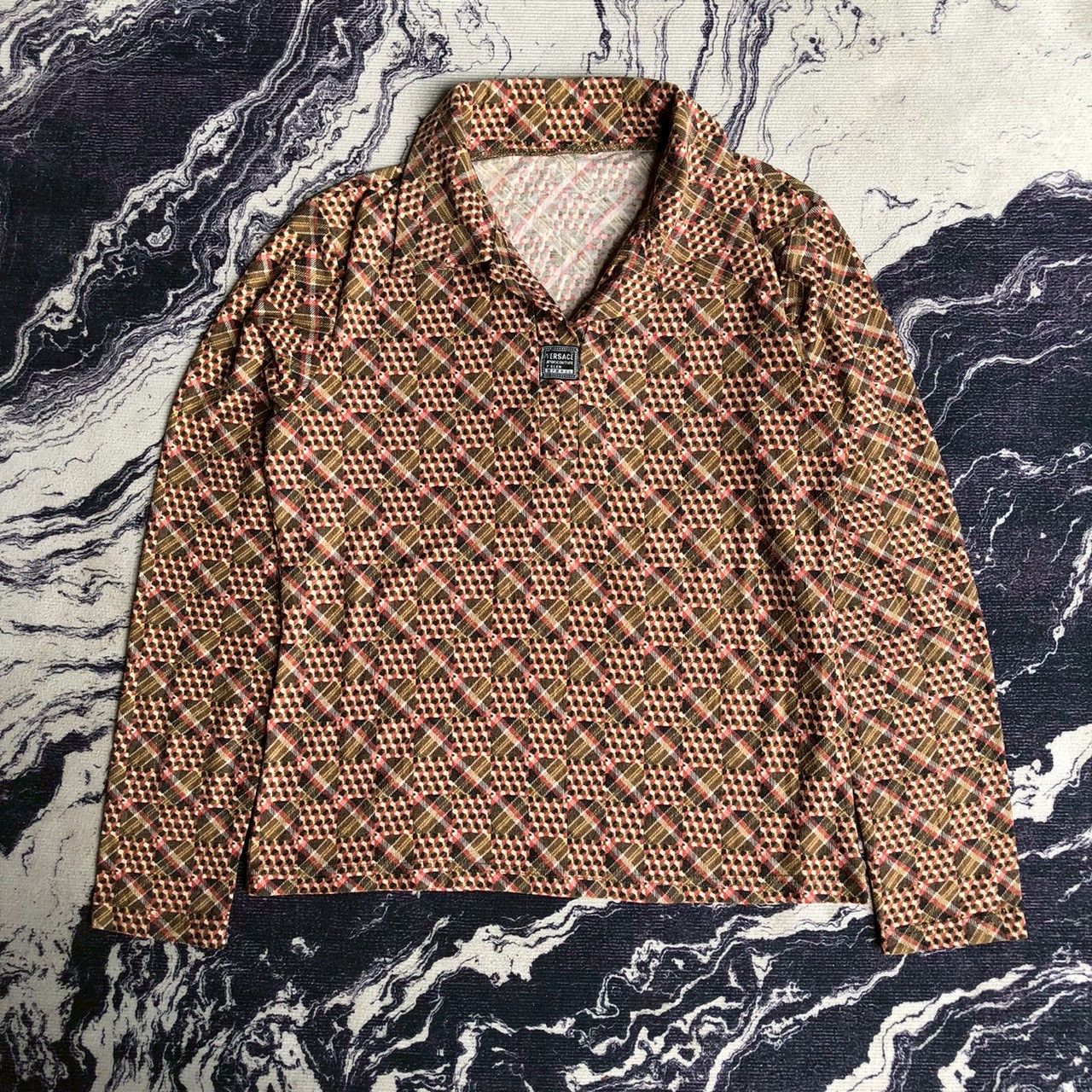 Versace Jeans Couture Vintage 90s Versace Jeans Couture Pattern Shirt Size XS / US 0-2 / IT 36-38 - 1 Thumbnail