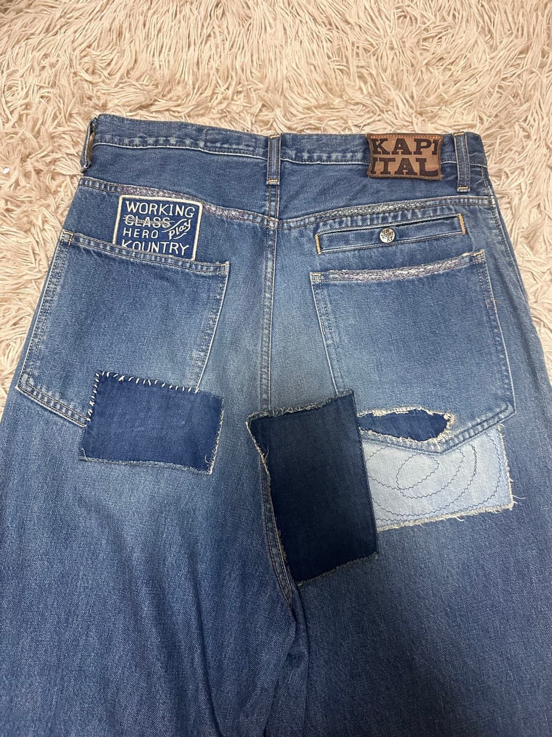 Kapital Kapital 14oz patchwork denim port baggy pants Size US 34 / EU 50 - 2 Thumbnail