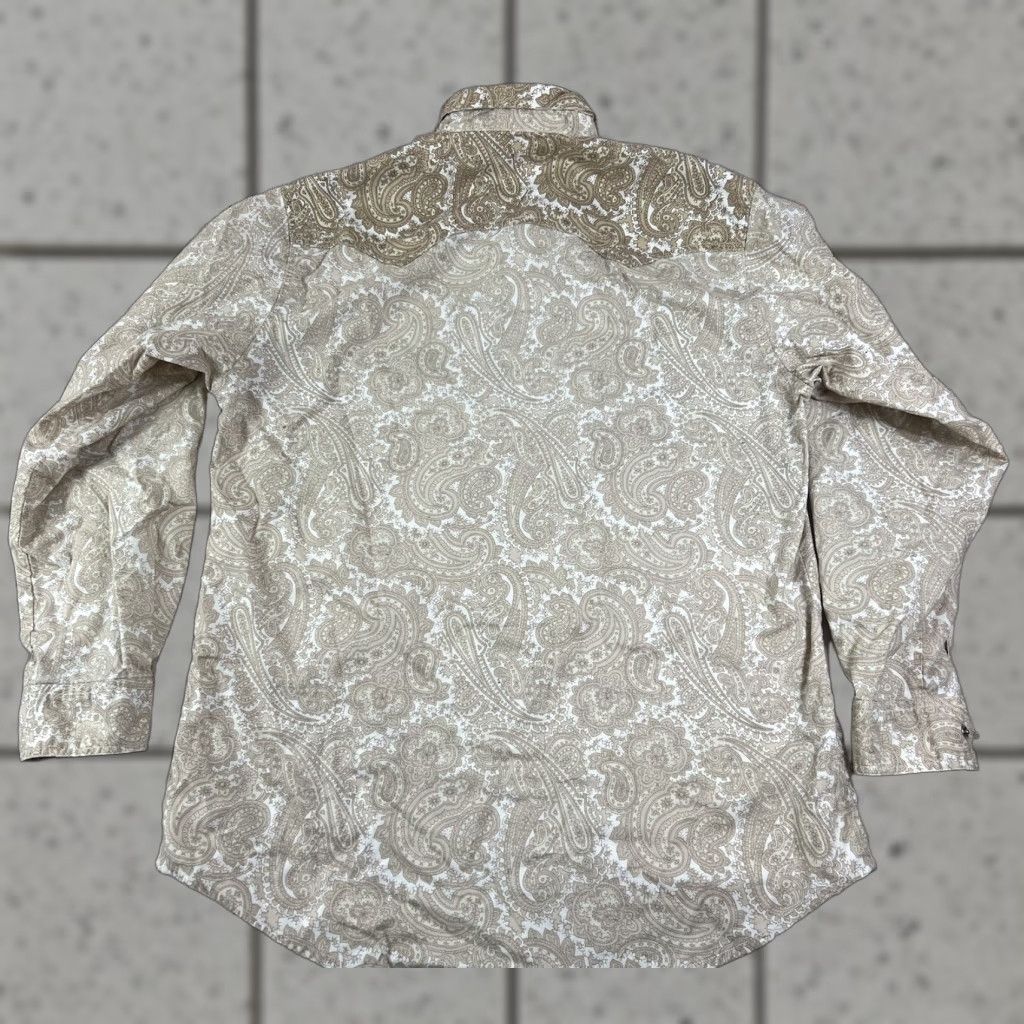 Express Express Western Button-Up Shirt L Mens Paisley Pearl Snap Beige Large Size US L / EU 52-54 / 3 - 1 Thumbnail