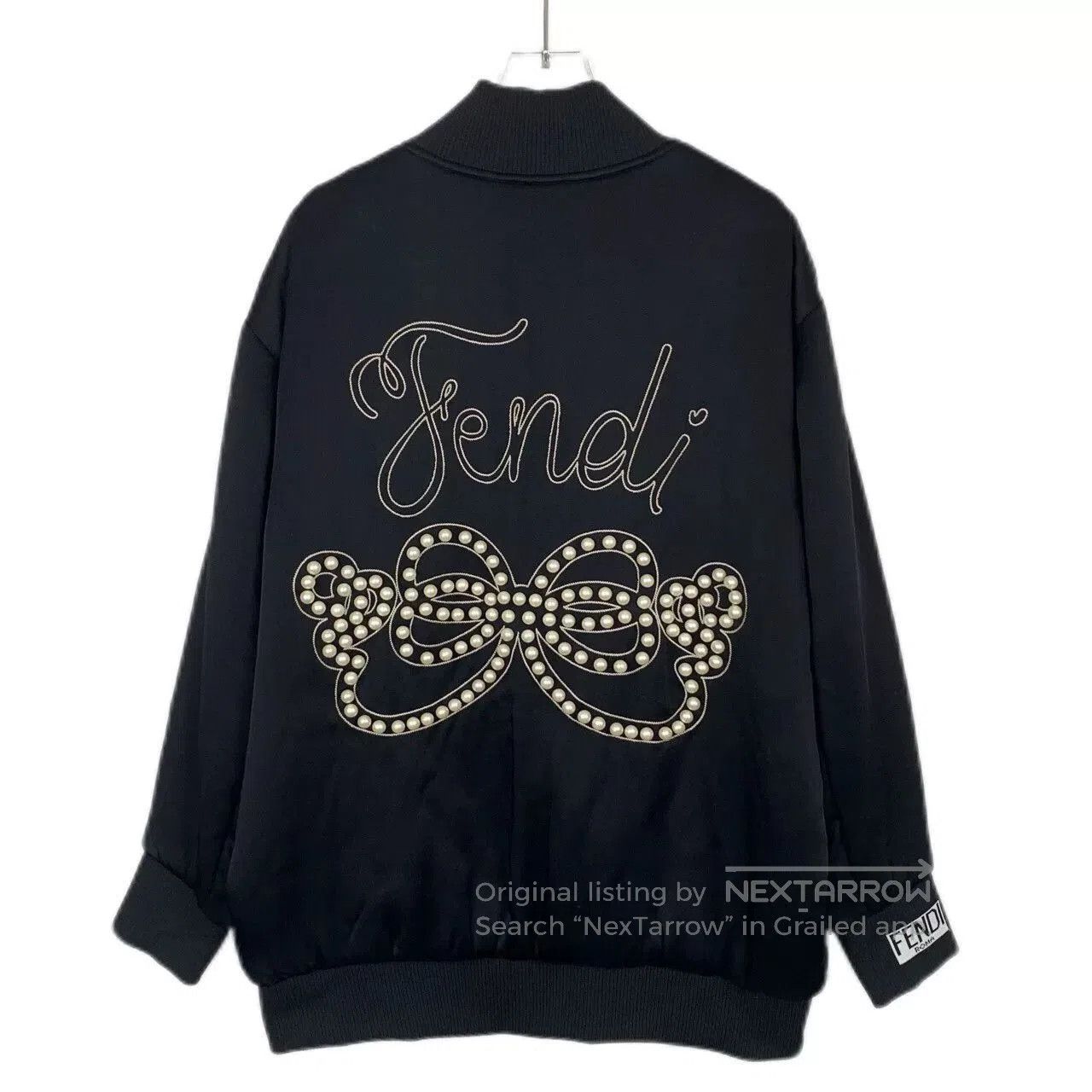 Fendi Fendi Logo Bow Black Baseball Jacket. Size M / US 6-8 / IT 42-44 - 2 Thumbnail