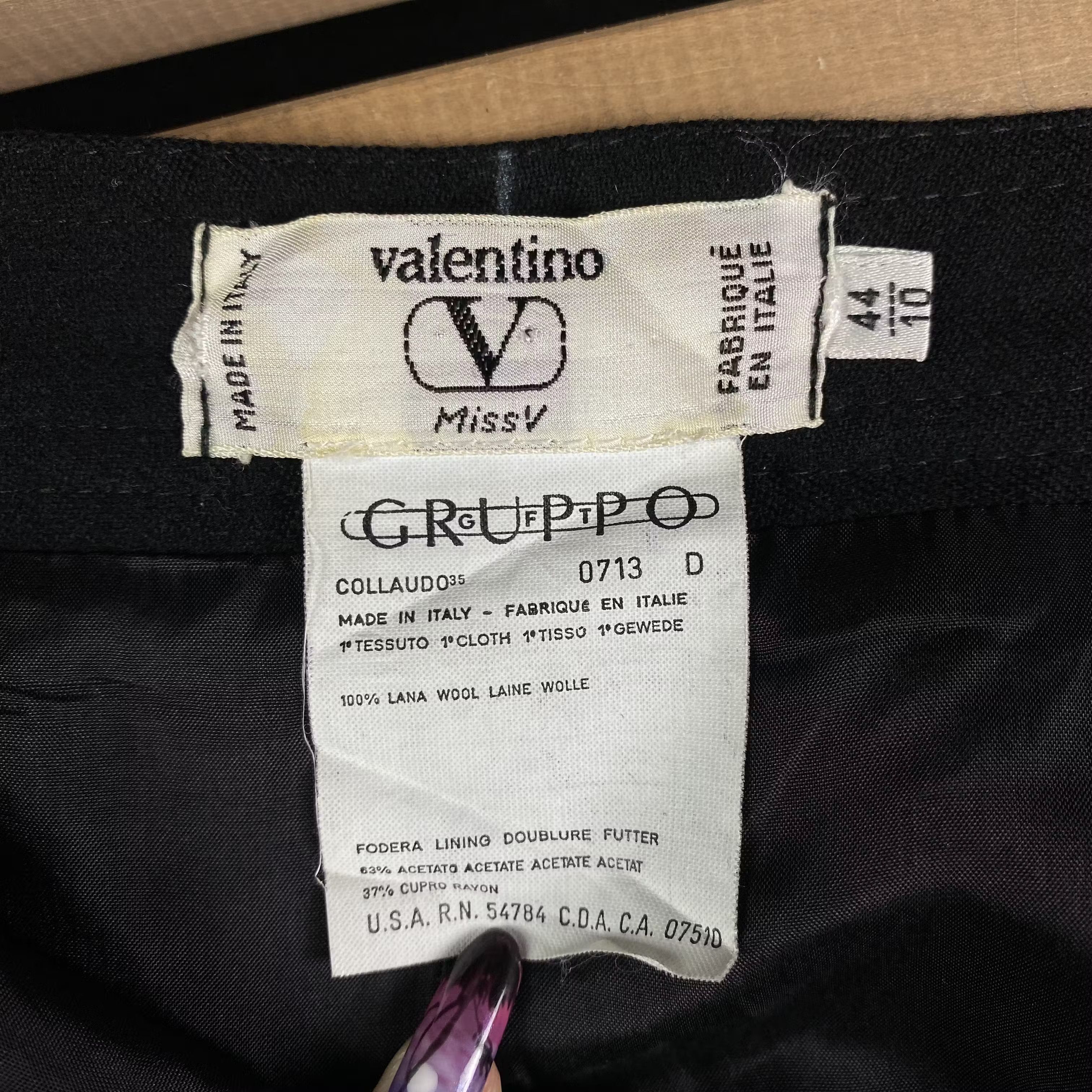 Valentino × Vintage Womens Wool Skirt Valentino Vintage Size 44/10 Size 32" / US 10 / IT 46 - 5 Thumbnail