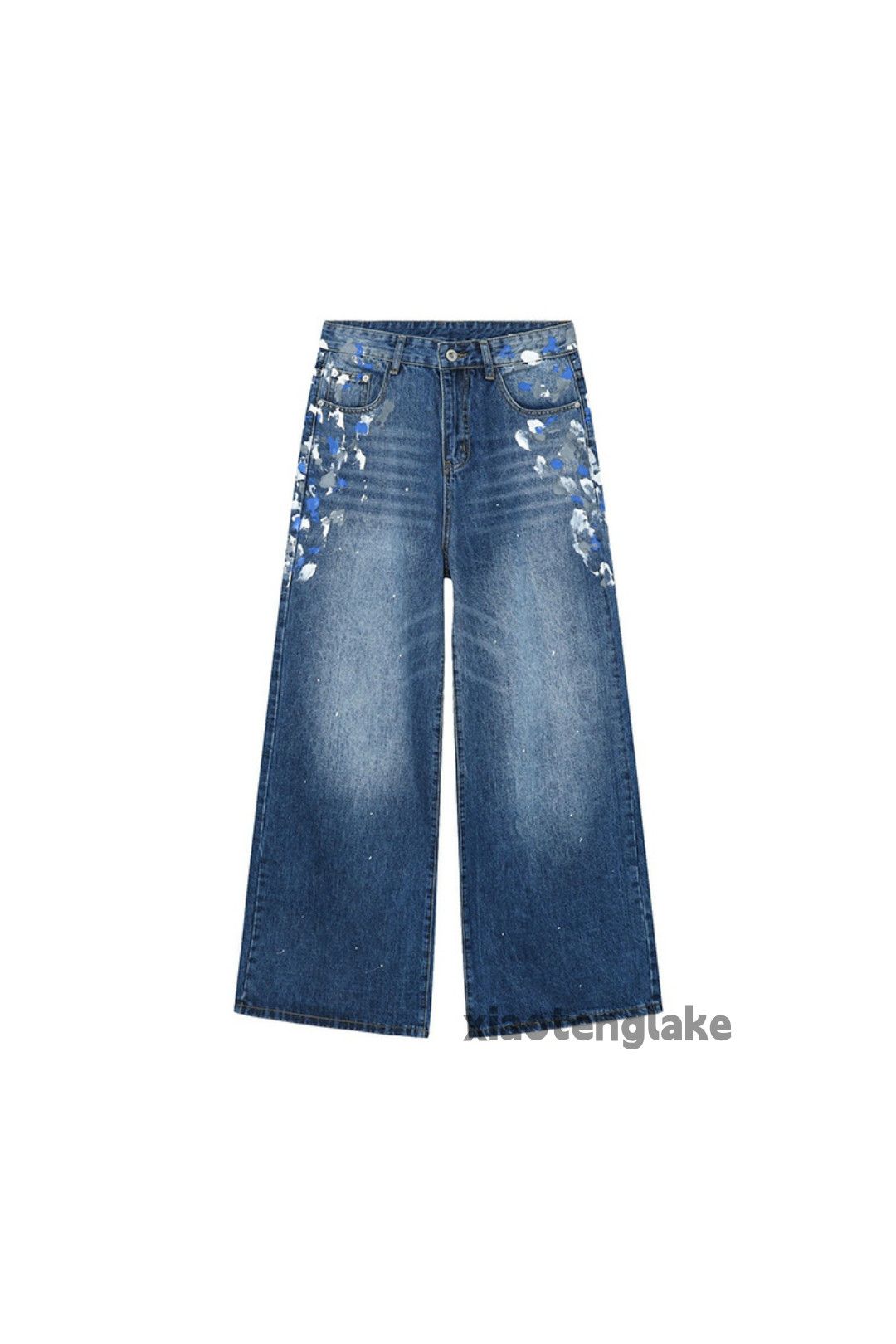 Jean × Vintage washed faded cleanfit yuppie paint baggy flared jeans Size US 32 / EU 48 - 4 Thumbnail