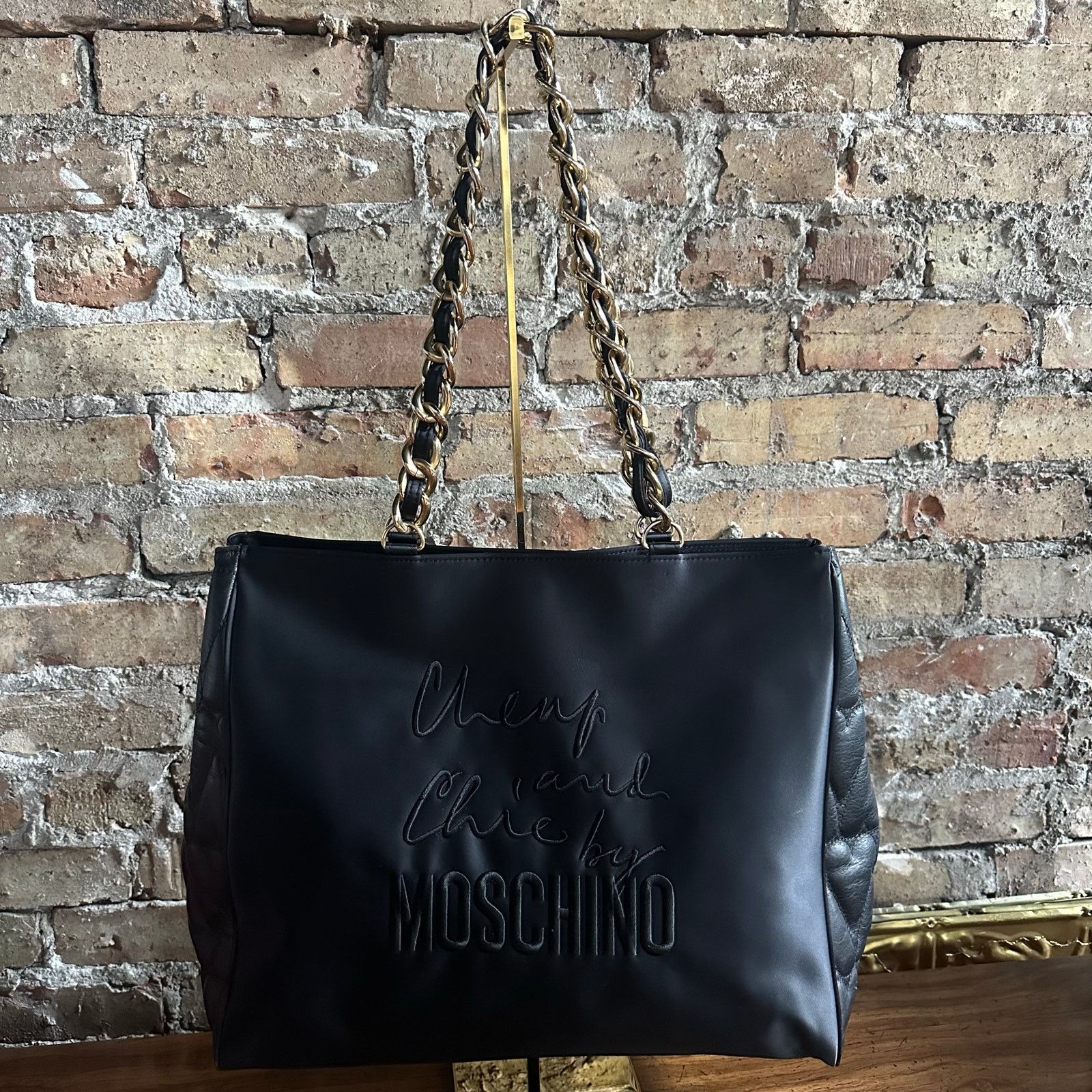 Moschino Vintage Moschino Cheap & Chic Nylon Leather Tote Chain Bag Size ONE SIZE - 1 Thumbnail