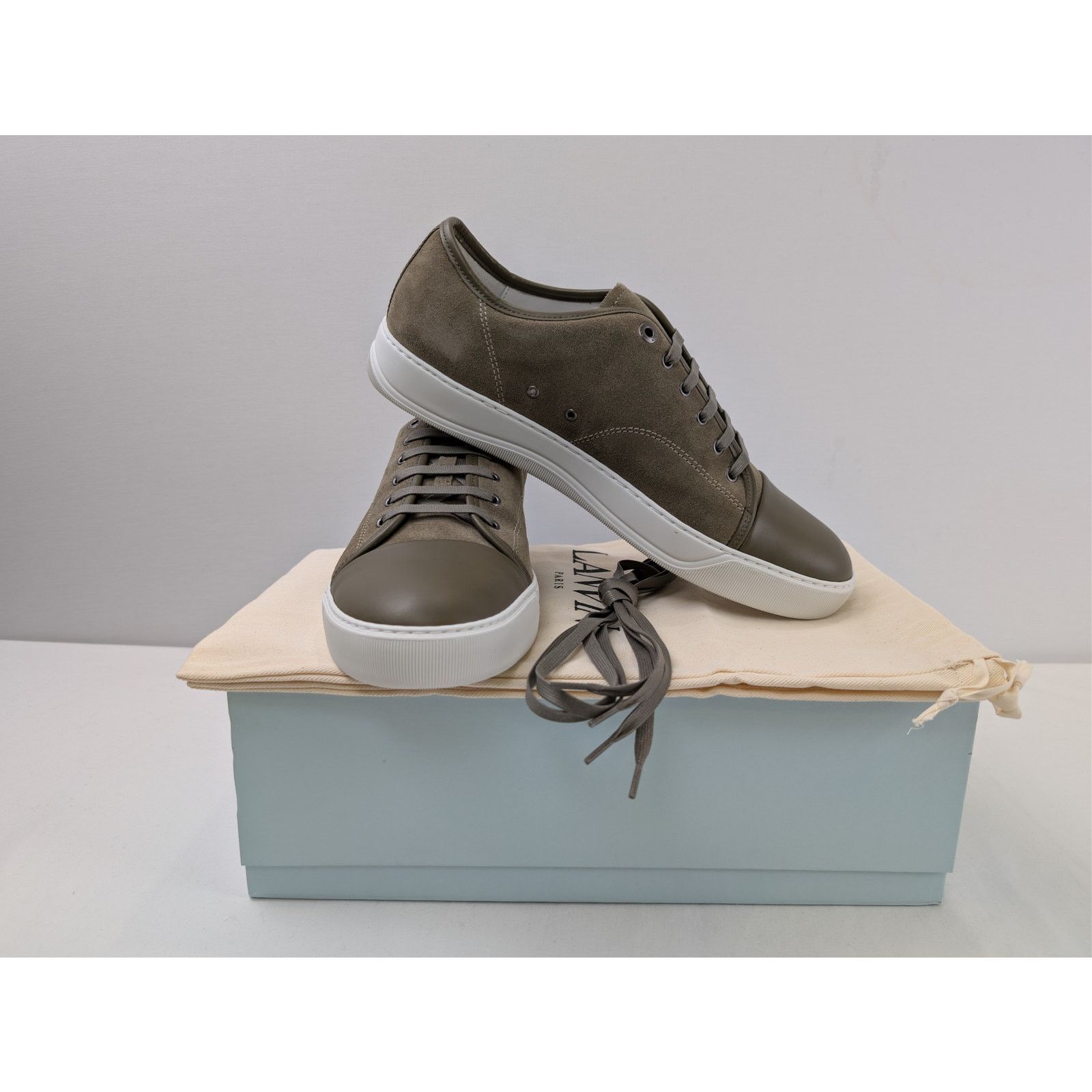 Lanvin o1rshd1 DBB1 Sneakers Shoe in Brown/White Size US 11 / EU 44 - 16 Thumbnail