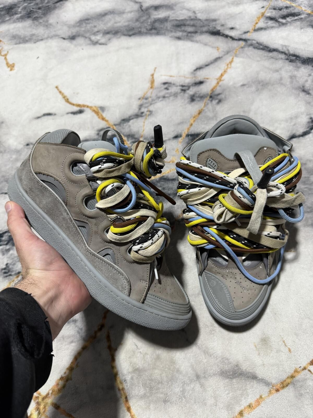 Lanvin Lanvin Curb Grey Multi Laces - Sz 12US Size US 12 / EU 45 - 1 Thumbnail