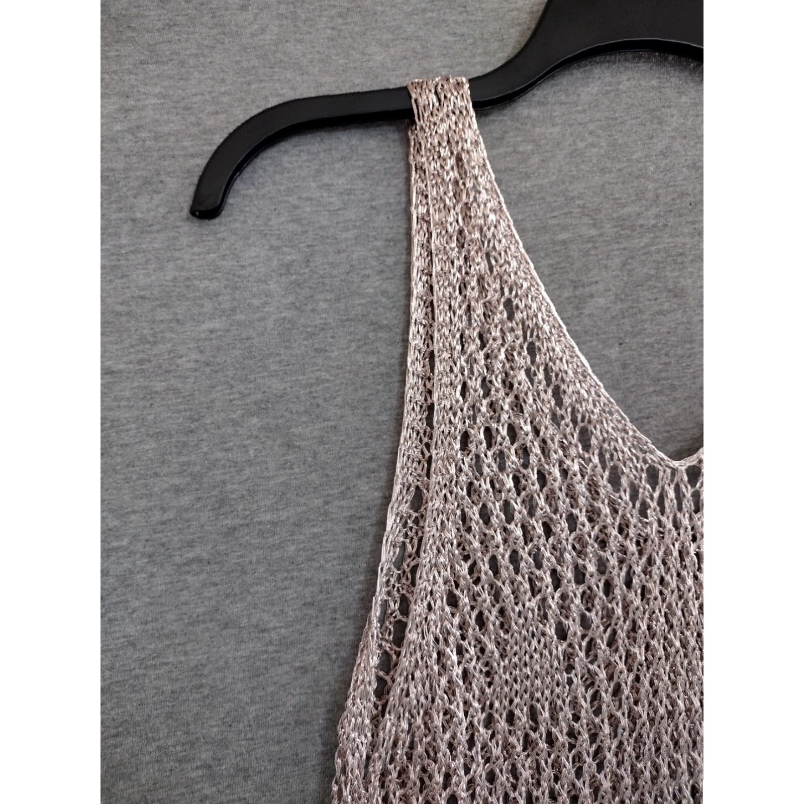 Pinko Codigo Crochet Long Knit Dress Color Light Pink Size M Size M / US 6-8 / IT 42-44 - 6 Thumbnail