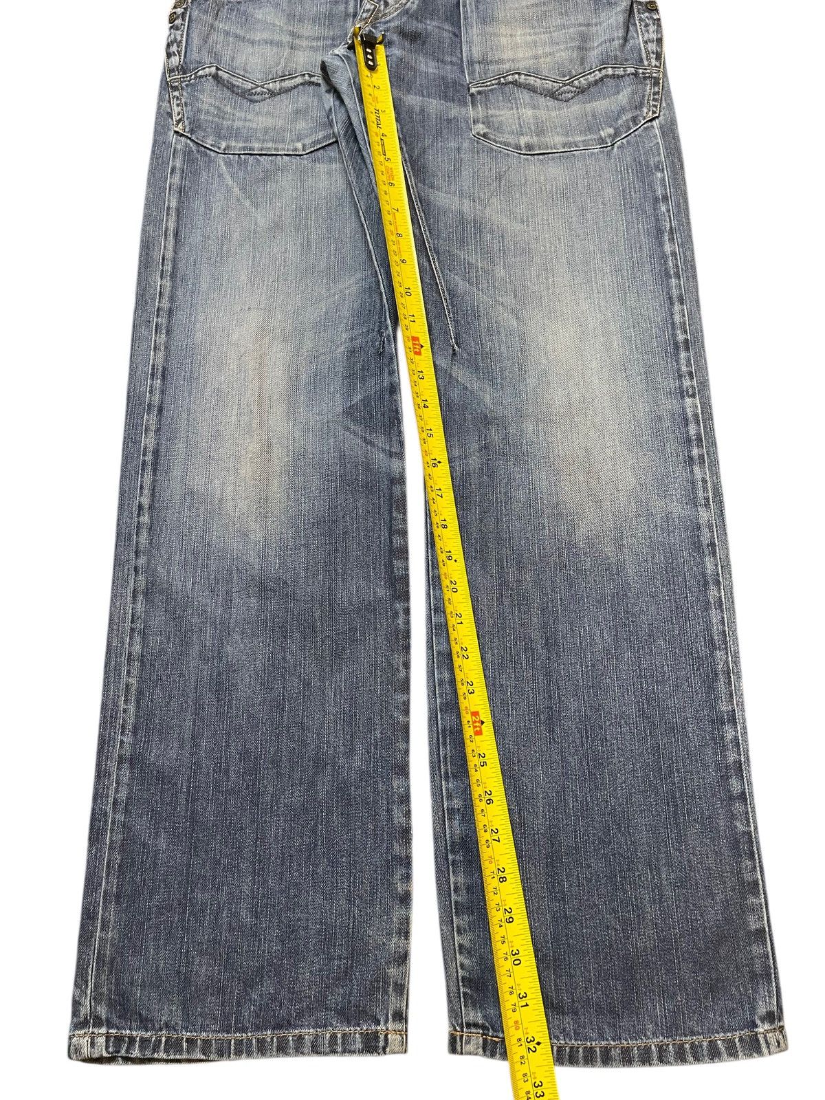 Replay Blue Faded Wash Avant Garde Style Loose Jeans