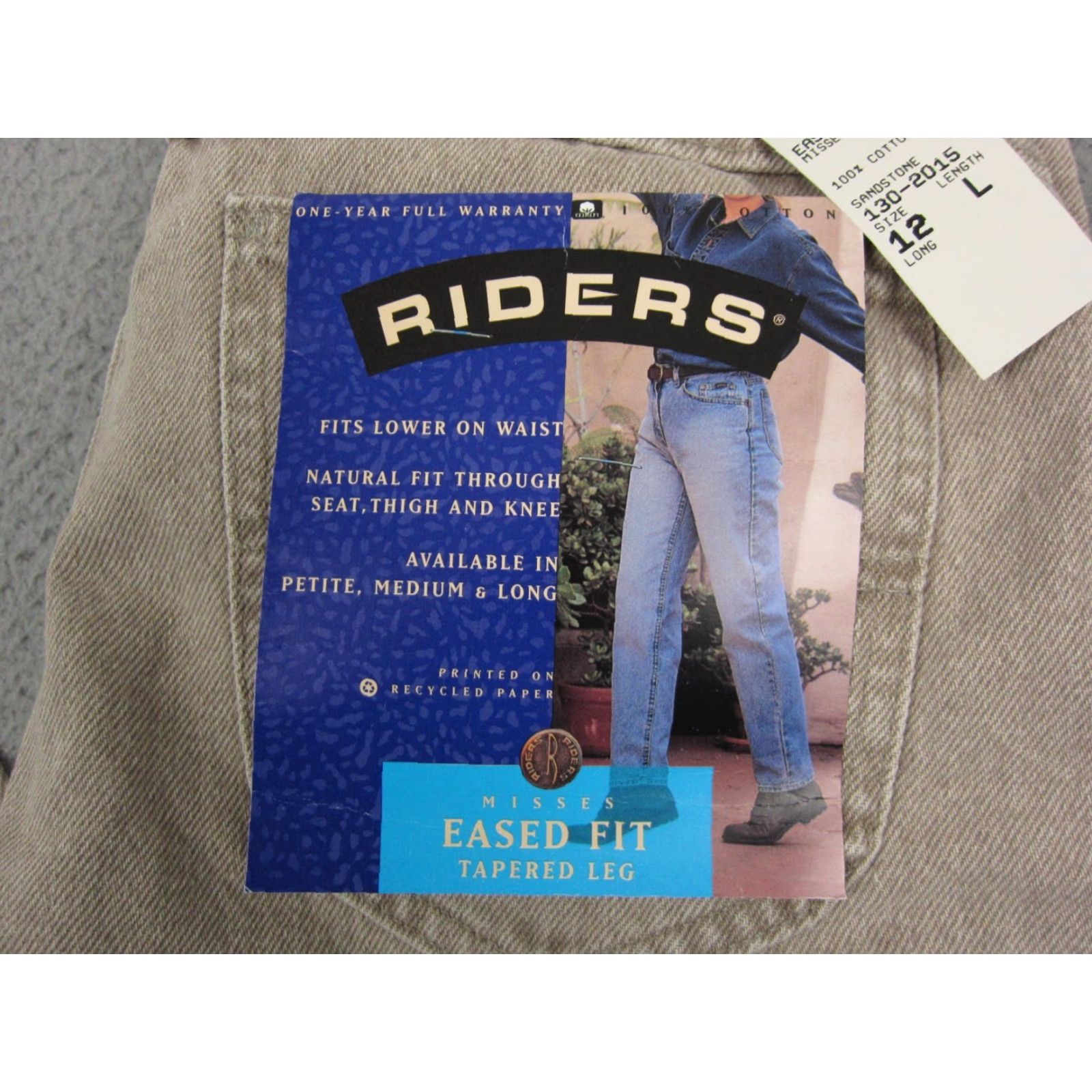 Lee Vintage Lee Jeans Womens 12 Brown 30 x 32 Lightwash Tapered Riders Deadstock Jeans Mens Womens Boys Girls Size 34" / US 12 / IT 48 - 4 Thumbnail