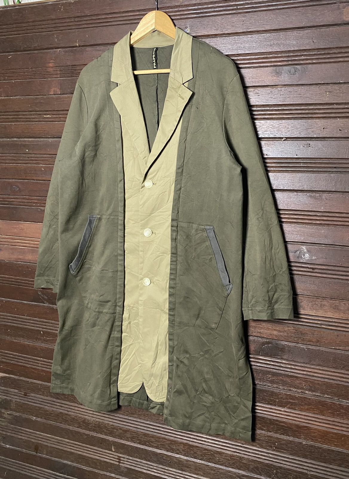Issey Miyake Vintage Issey Miyake Two Tone Cotton Long Jacket Size US M / EU 48-50 / 2 - 3 Thumbnail