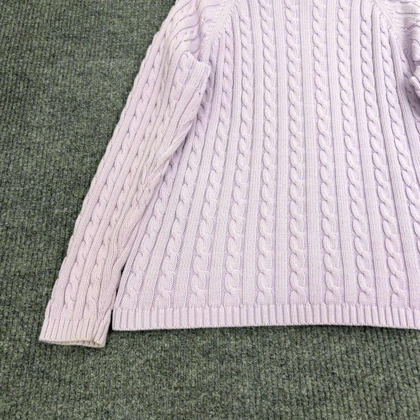 Vintage LL Bean Cardigan Women L Purple Cotton Cable Knit Button Up Classic Casual Size L / US 10 / IT 46 - 7 Thumbnail