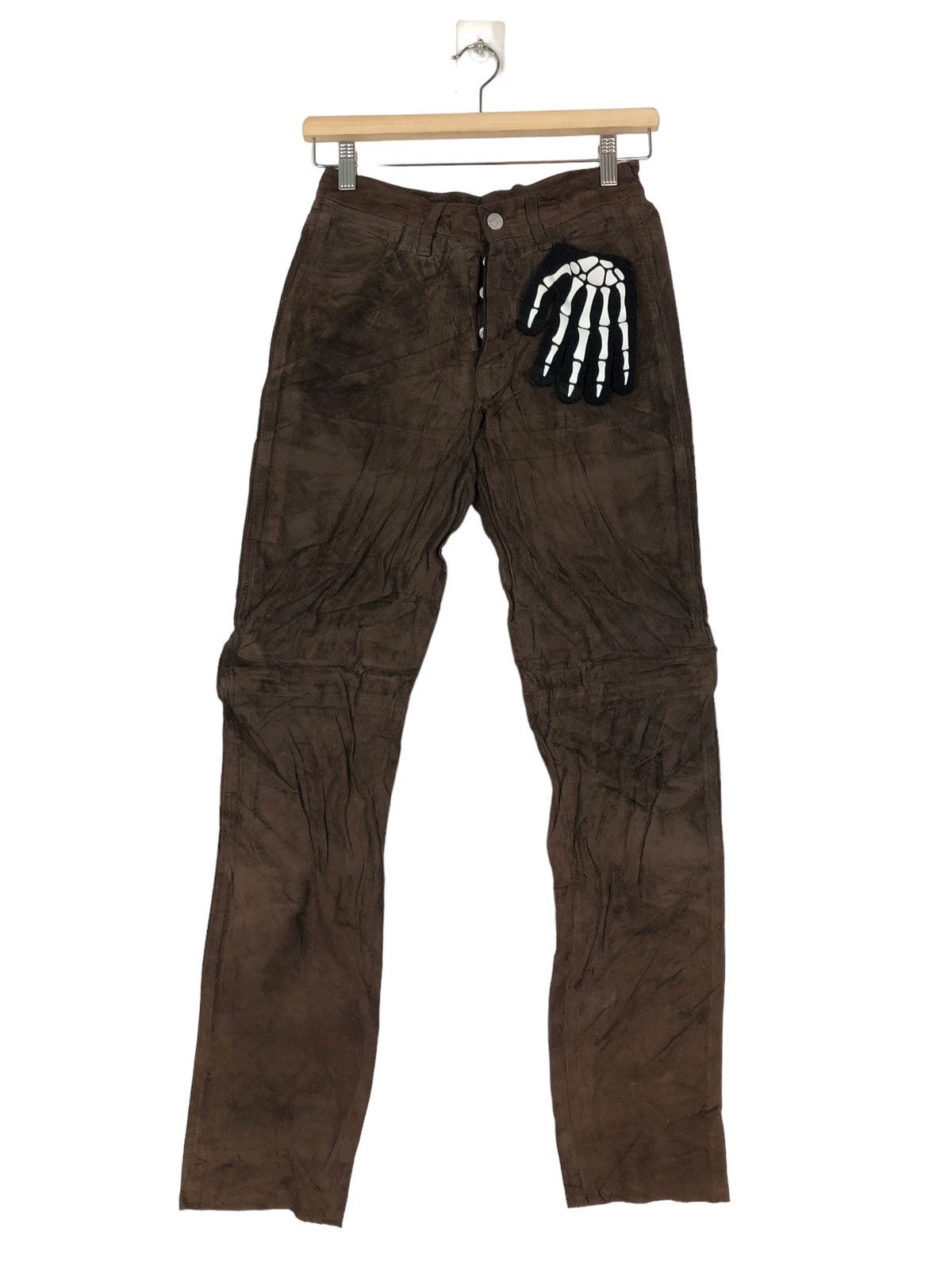 agnes b. 🔥90’s Rare Genuine Leather Pants Agnes B. Paris Racing Wear Size US 26 / EU 42 - 1 Thumbnail