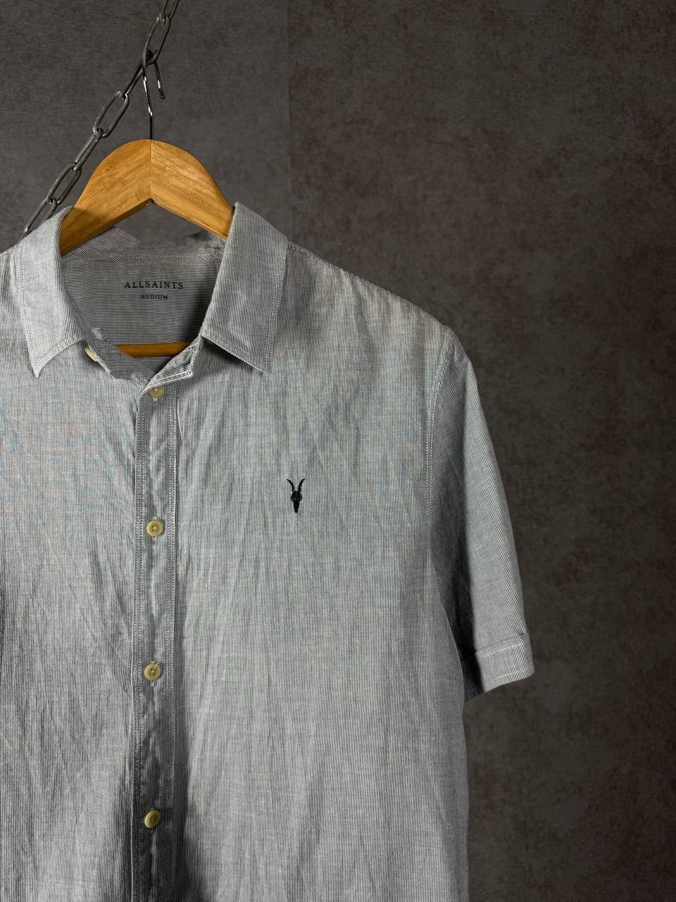Allsaints Allsaints designer logo striped shirt Size US M / EU 48-50 / 2 - 2 Thumbnail