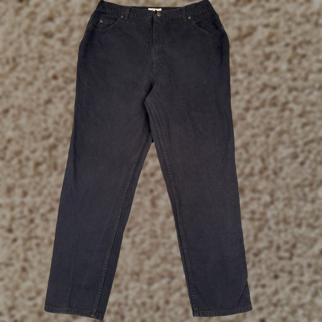Vintage St. John's Bay Jeans Womens 18 Black Dark Wash High Rise Straight Relaxed 36x31 Size 40" / US 18 - 1 Thumbnail