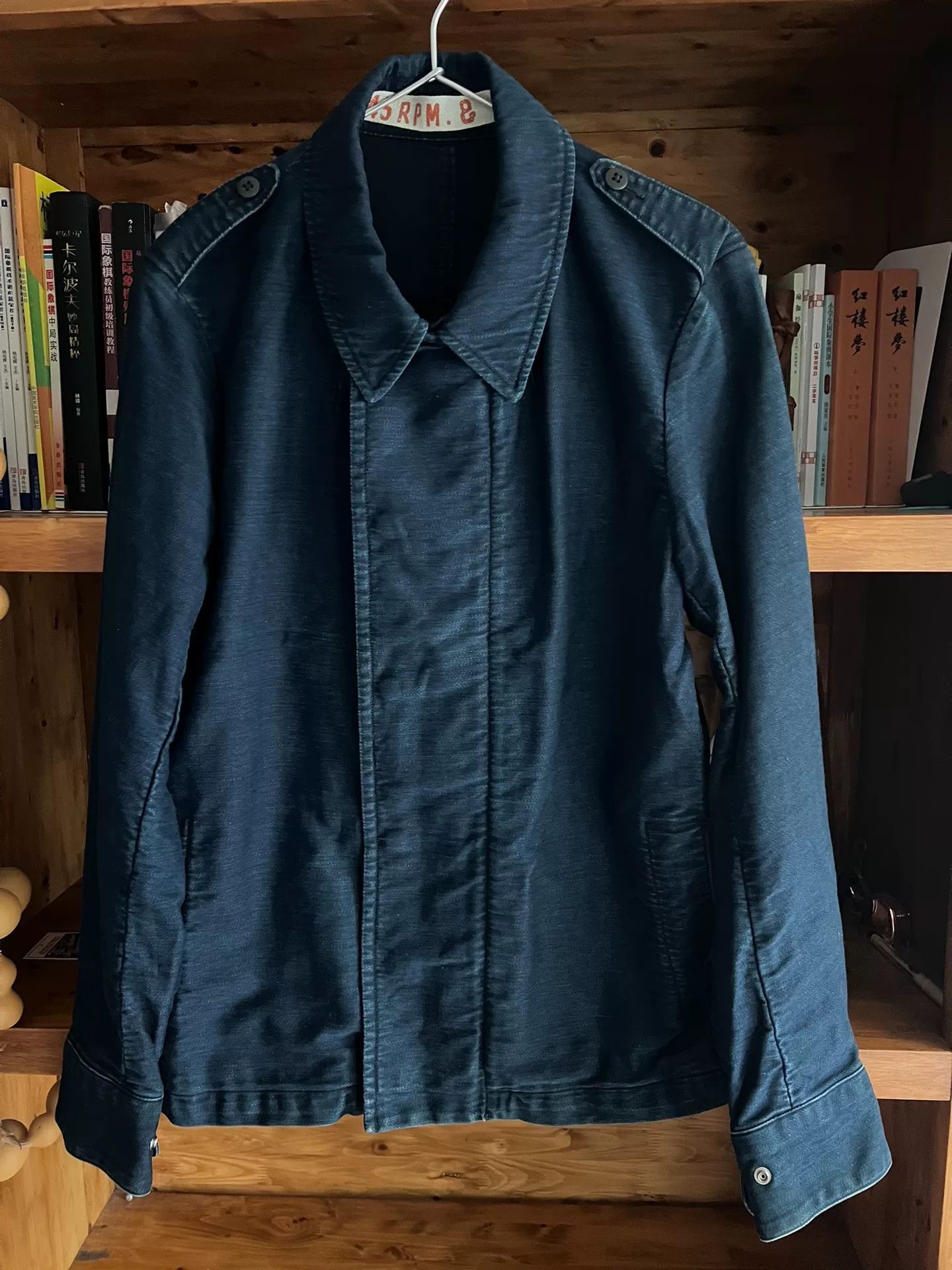 45rpm blue dyed motorcycle jacket with subtle vintage touch Size US M / EU 48-50 / 2 - 1 Thumbnail