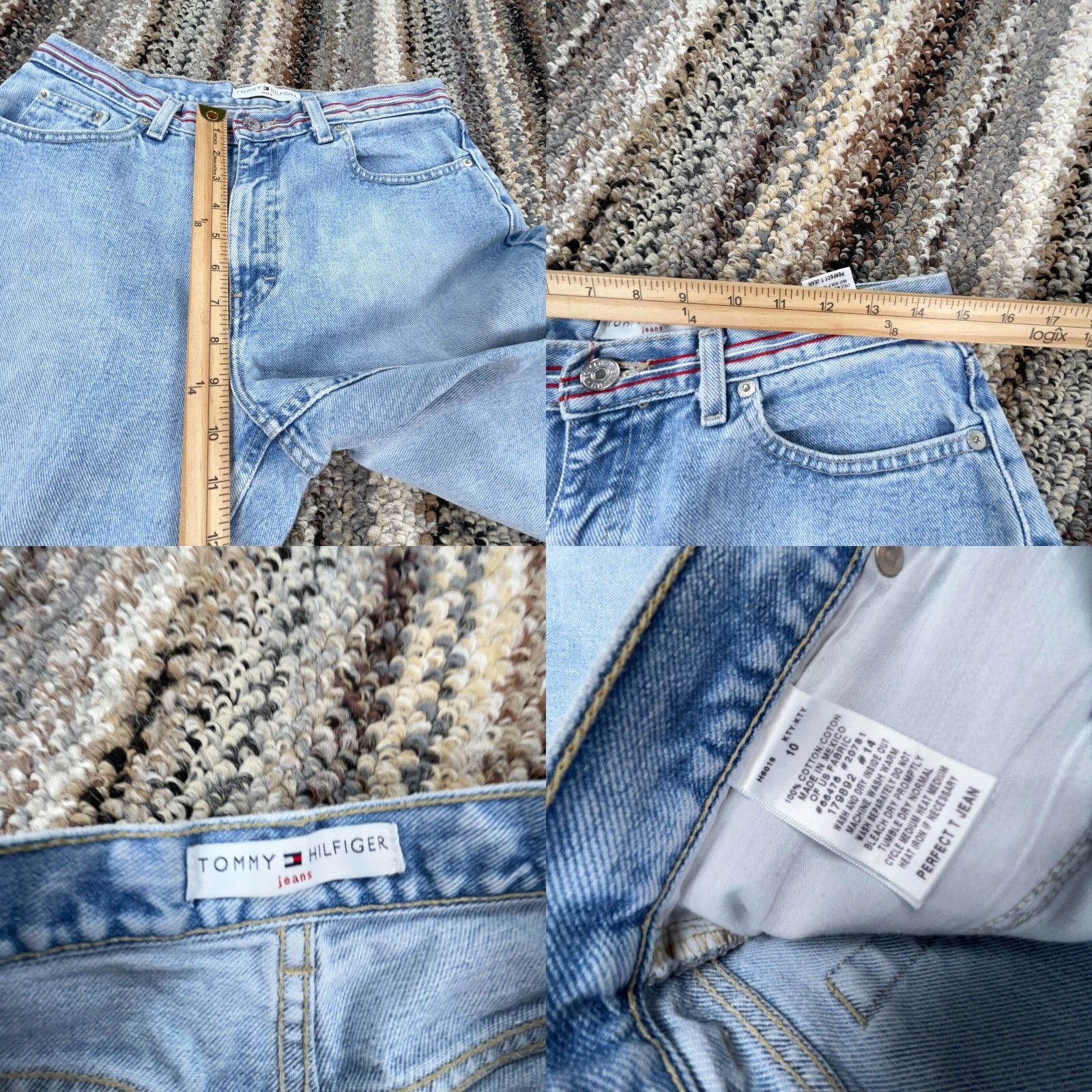 Tommy Hilfiger VINTAGE Tommy Hilfiger Jeans Women Size 10 Straight Leg Mid Rise 90s Y2K Blue Denim Size 32" / US 10 / IT 46 - 8 Thumbnail