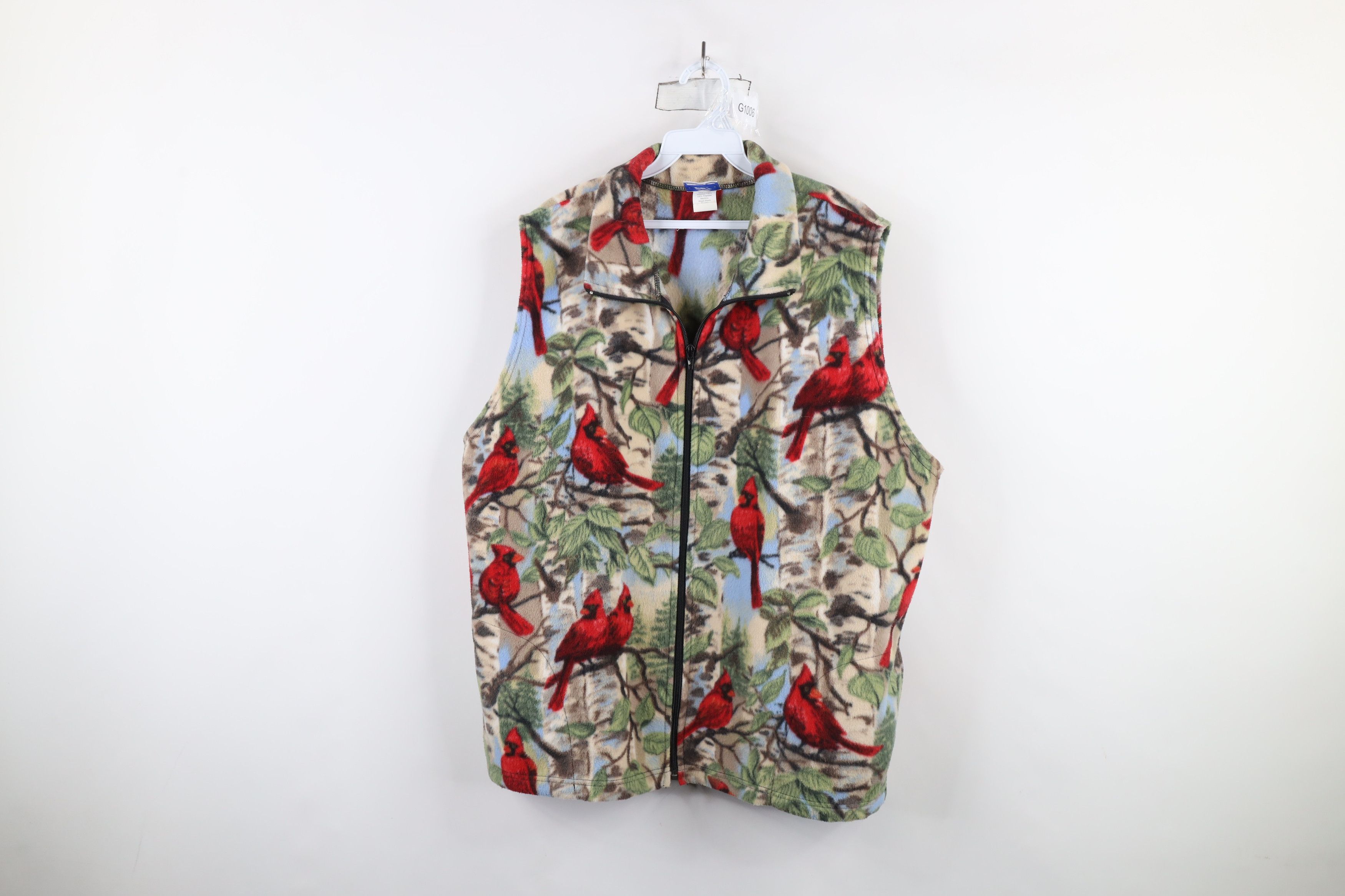 Vintage Vintage 90s Streetwear All Over Print Fleece Vest Jacket USA Size XL / US 12-14 / IT 48-50 - 1 Thumbnail