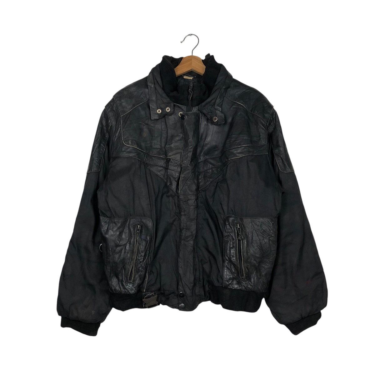 Japanese Brand 📌Vintage Biker Genuine Leather Jacket CKX Issey Miyake Size US M / EU 48-50 / 2 - 2 Thumbnail